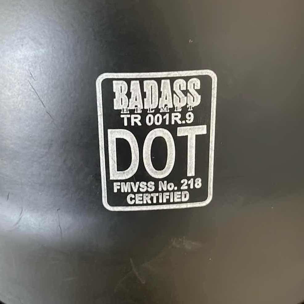 Photo 1 of BADASS MATTE BLACK MOTORCYCLE HELMET MENS LG