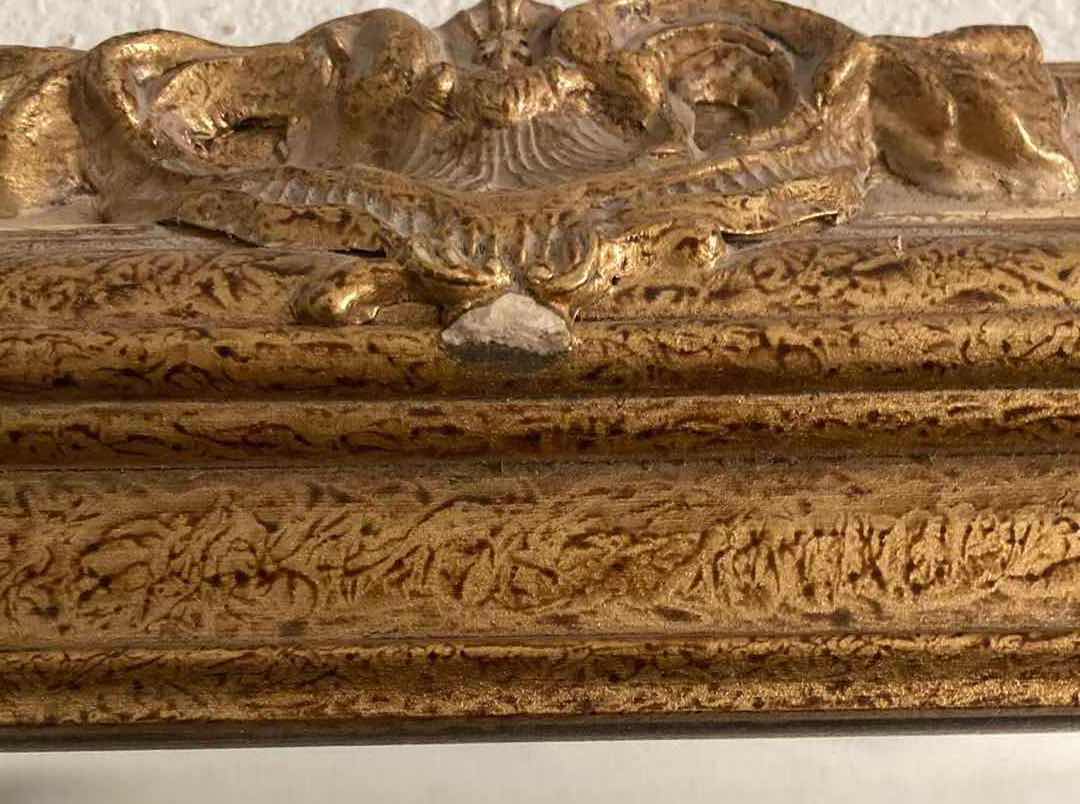 Photo 1 of FRENCH BRONZE FINISH HANGING MIRROR 47” X 37”