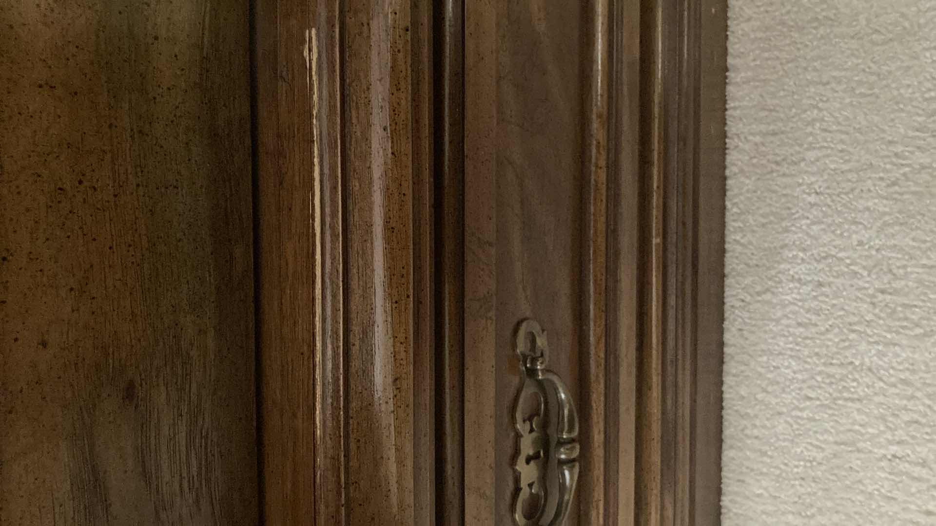 Photo 1 of ANTIQUE WOOD ARMOIRE 38” X 18” H58”