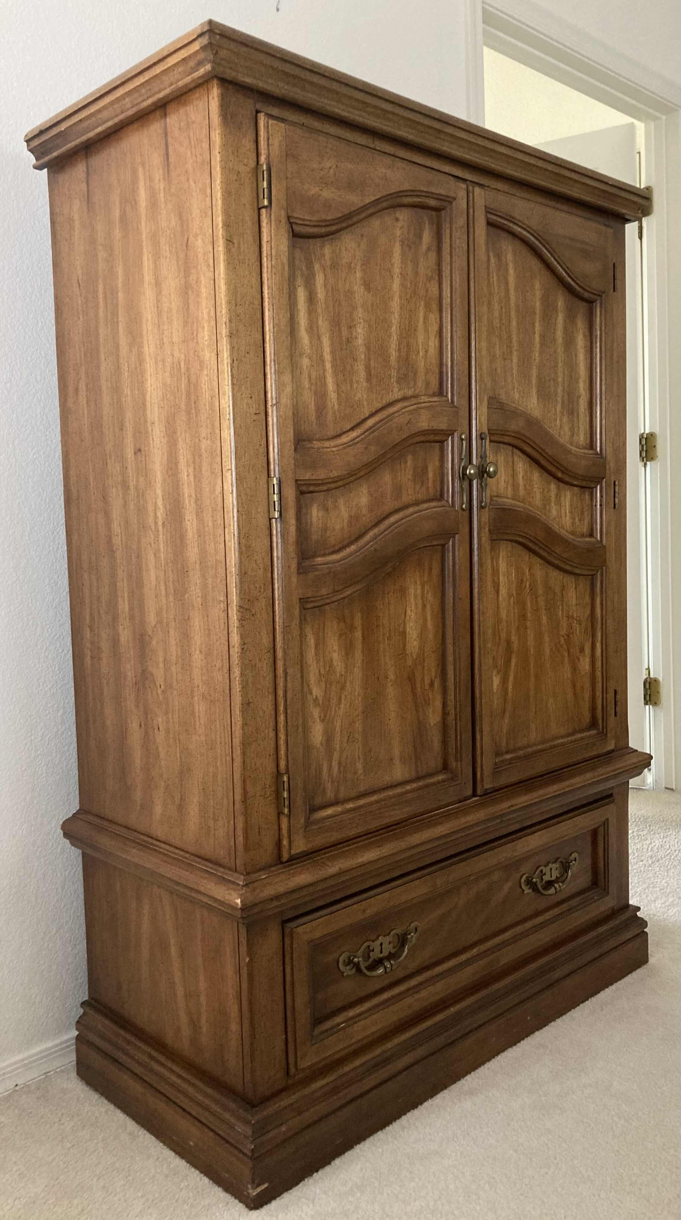 Photo 1 of ANTIQUE WOOD ARMOIRE 38” X 18” H58”