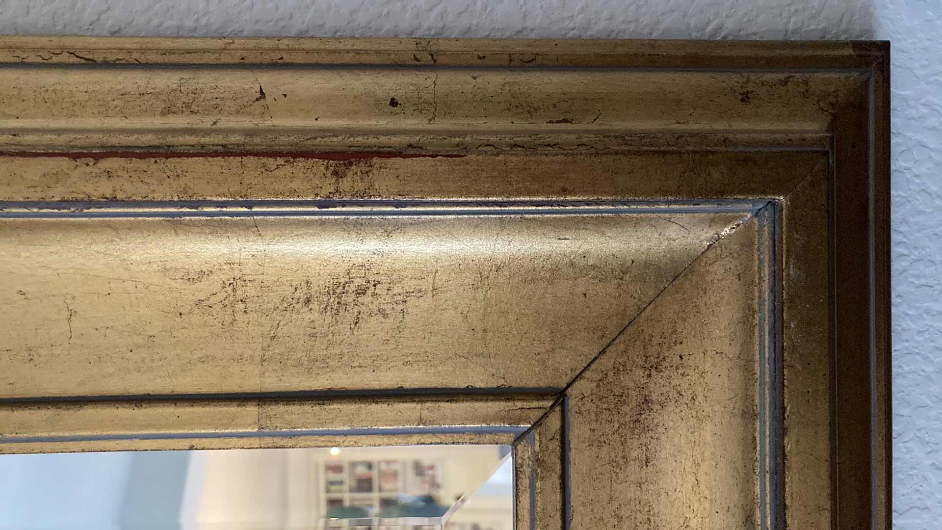 Photo 1 of RUSTIC GILT HANGING MIRROR 70” X 45.5”