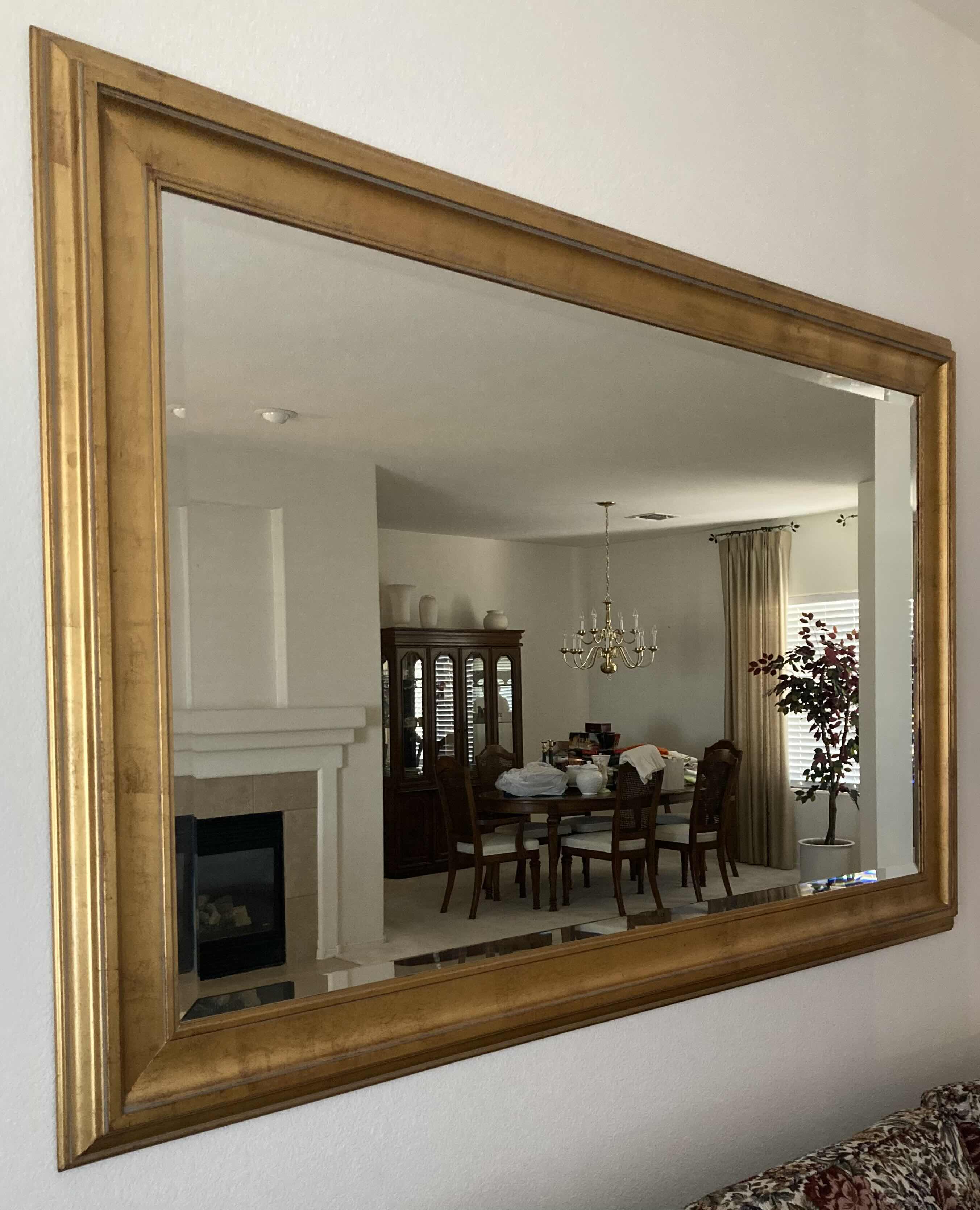 Photo 1 of RUSTIC GILT HANGING MIRROR 70” X 45.5”