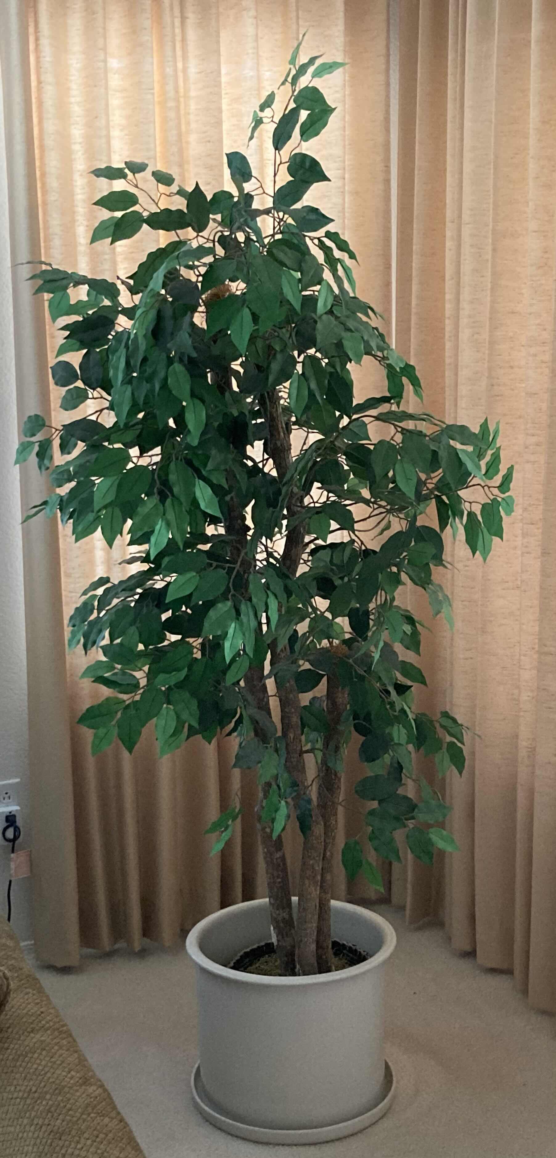 Photo 1 of FAUX ARTIFICIAL DECORATIVE TREE W WHITE FINISH CERAMIC POT H68”