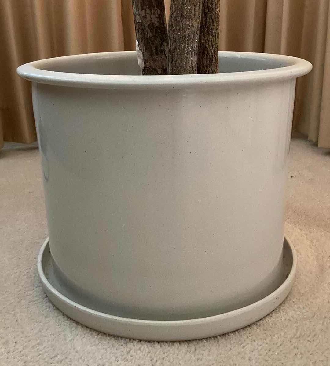 Photo 1 of FAUX ARTIFICIAL DECORATIVE TREE W WHITE FINISH CERAMIC POT H68”