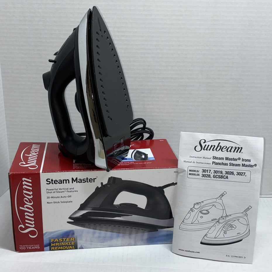 Photo 1 of NEW SUNBEAM STEAM MASTER IRON W AUTOMATIC SHUT-OFF & NON-STICK SOLEPLATE
