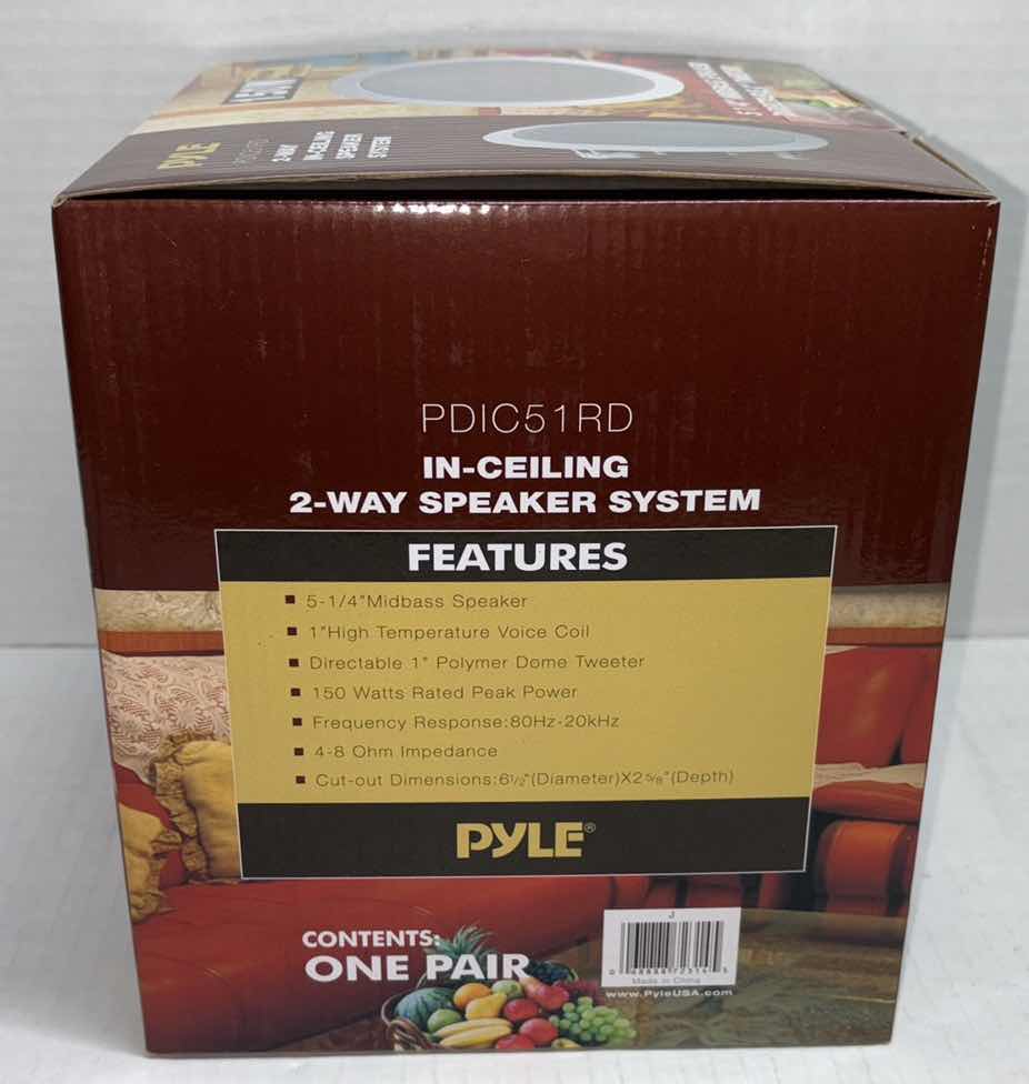 Photo 1 of NEW PYLE USA 2-WAY IN-CEILING SPEAKER SYSTEM, 5.25” MIDBASS SPEAKER DIRECTABLE 1” TWEETER (ONE PAIR)