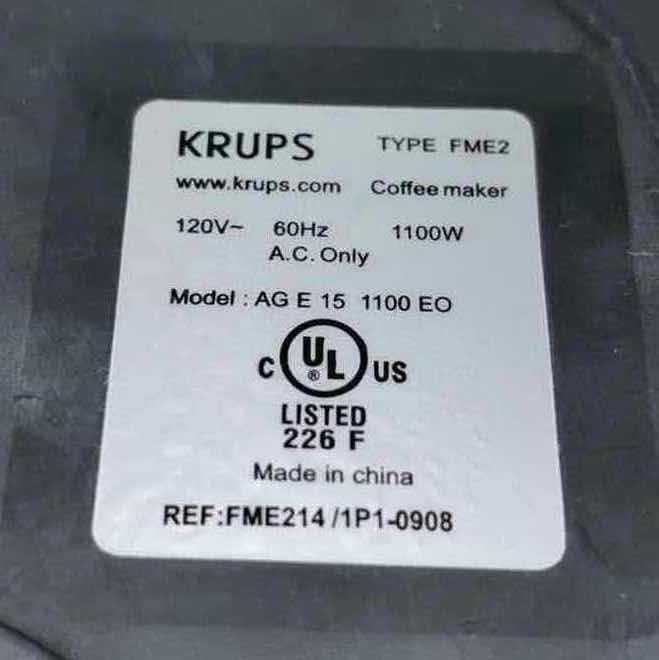 Photo 1 of KRUPS 12 CUP COFFEE MAKER (FME2)