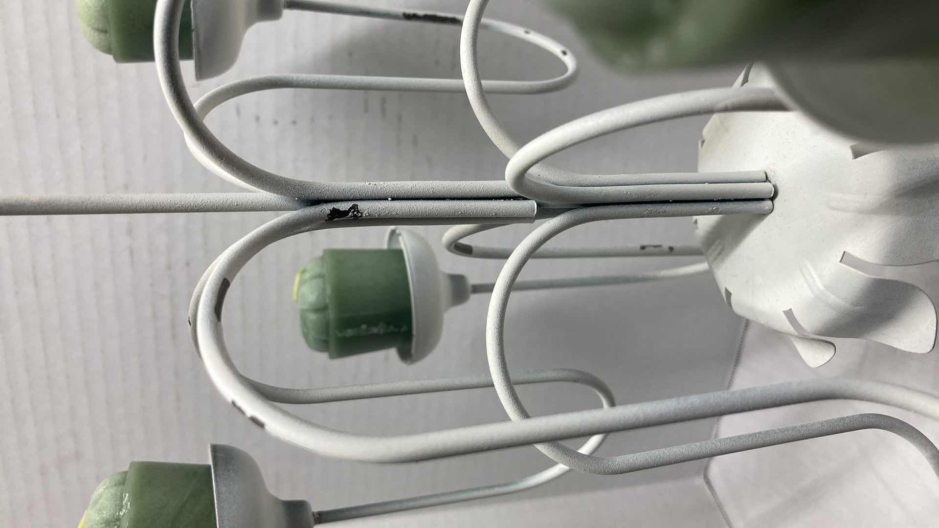 Photo 1 of LENOX WHITE METAL CANDLE HOLDER 10” X 10” H16.5” (CANDLES INCLUDED)