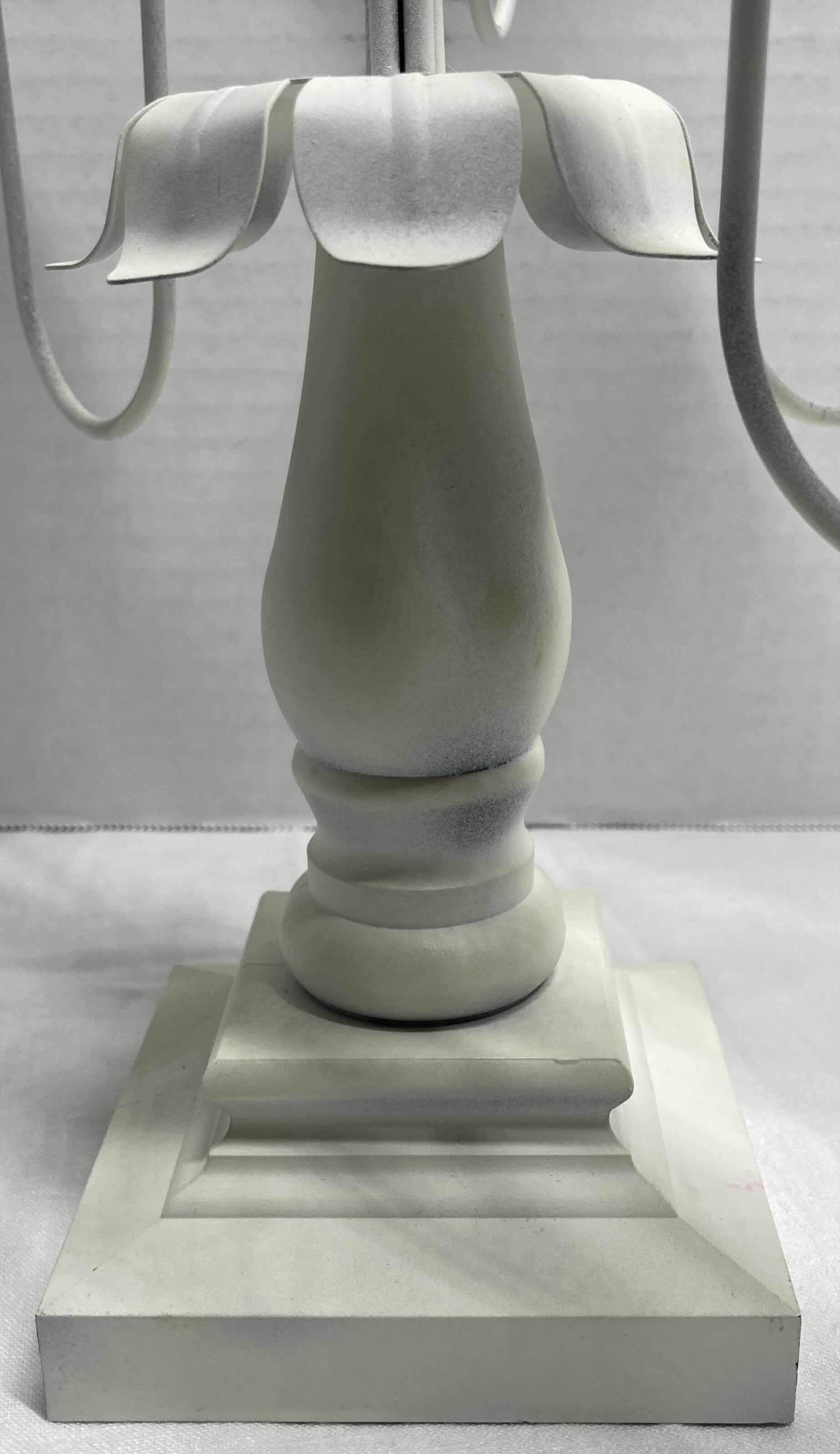 Photo 1 of LENOX WHITE METAL CANDLE HOLDER 10” X 10” H16.5” (CANDLES INCLUDED)