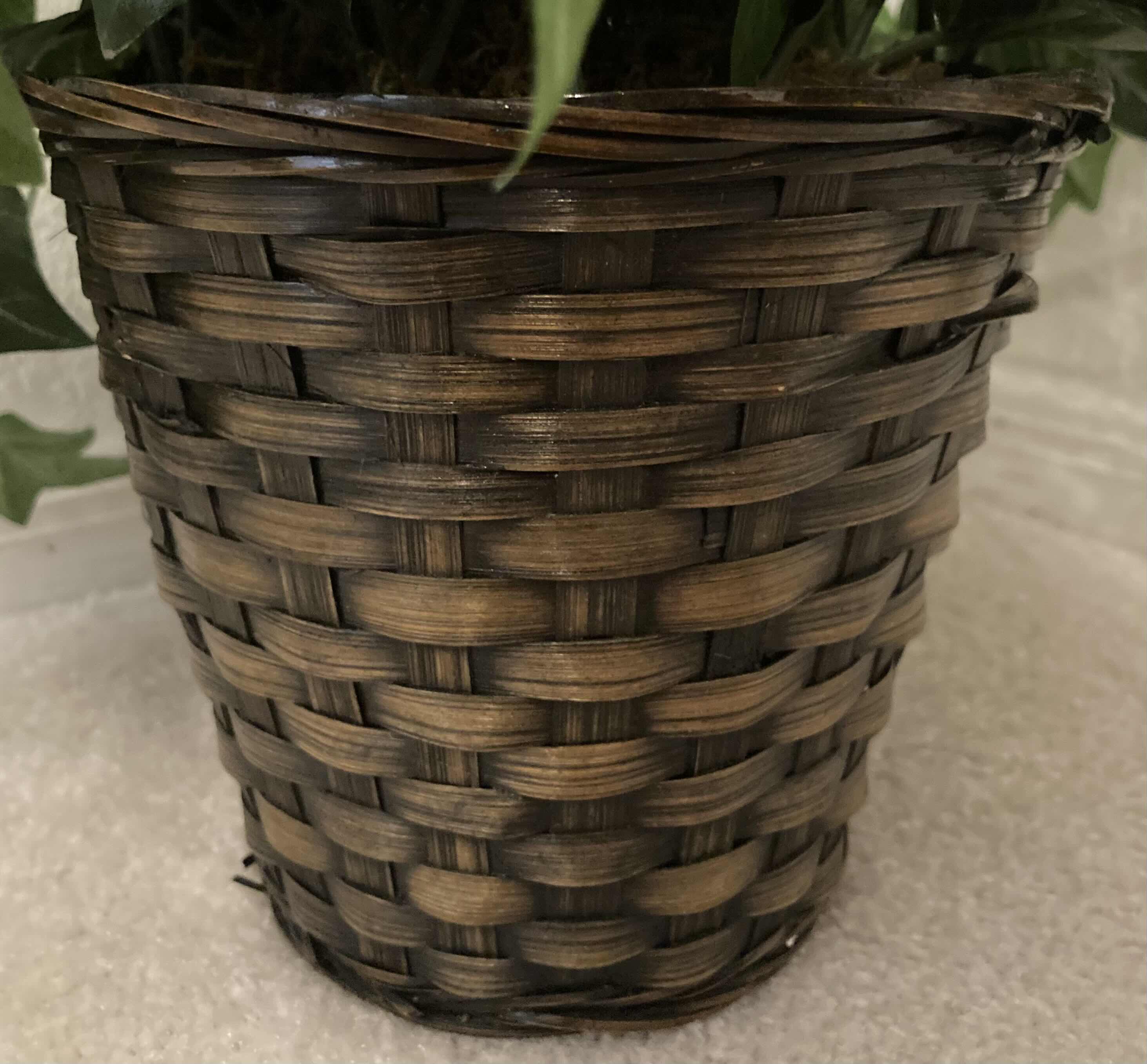 Photo 1 of IVY ARTIFICIAL DECORATIVE PLANT W RATTAN BASKET H12”