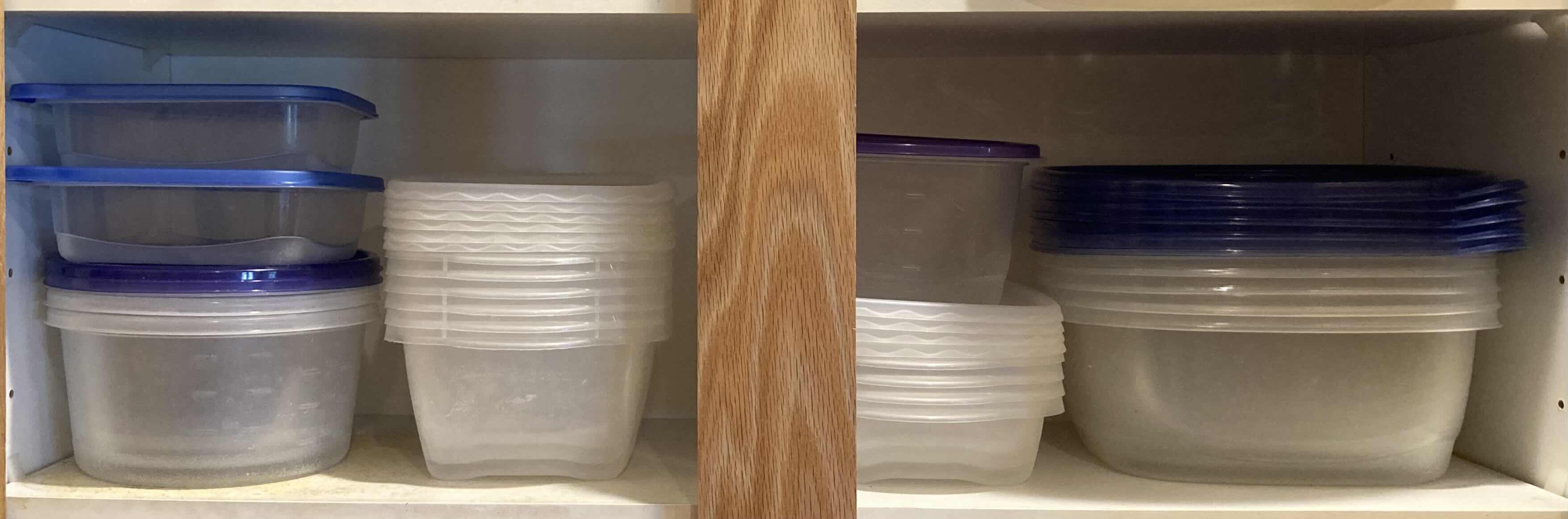 Photo 1 of CONTENTS OF CABINET- STORAGE CONTAINERS