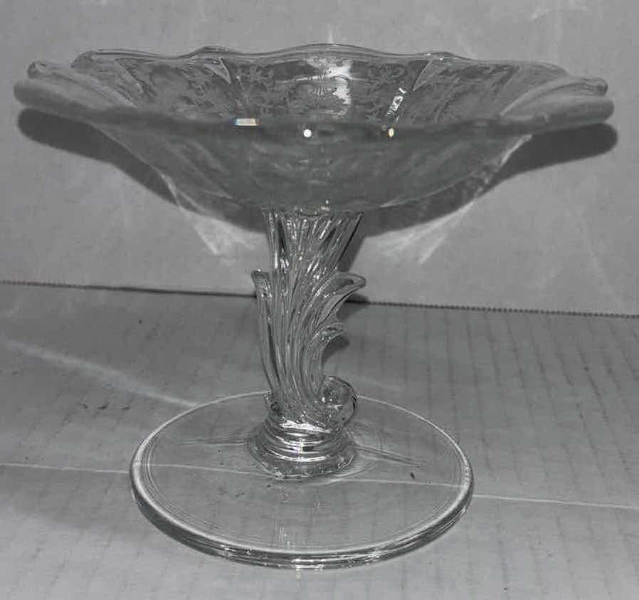 Photo 1 of ASSORTED CLEAR GLASS CANDY COMPOTE DISHES (5 PCS)