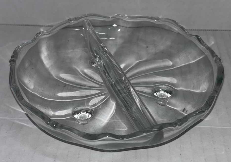 Photo 1 of ASSORTED CLEAR GLASS CANDY COMPOTE DISHES (5 PCS)