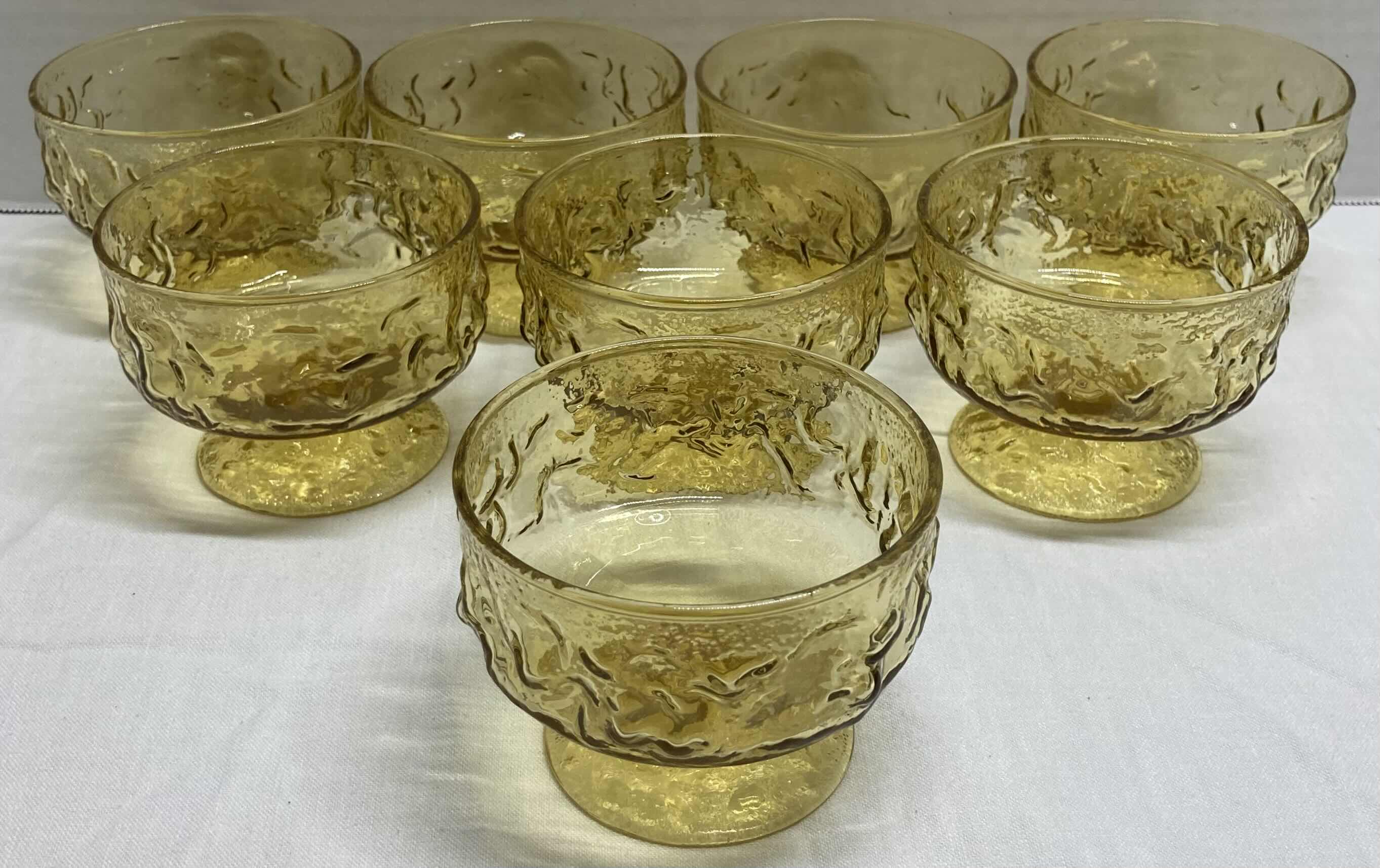 Photo 1 of ANCHOR HOCKING AMBER GLASS DESSERT BOWLS H2.75” (SET OF 8)