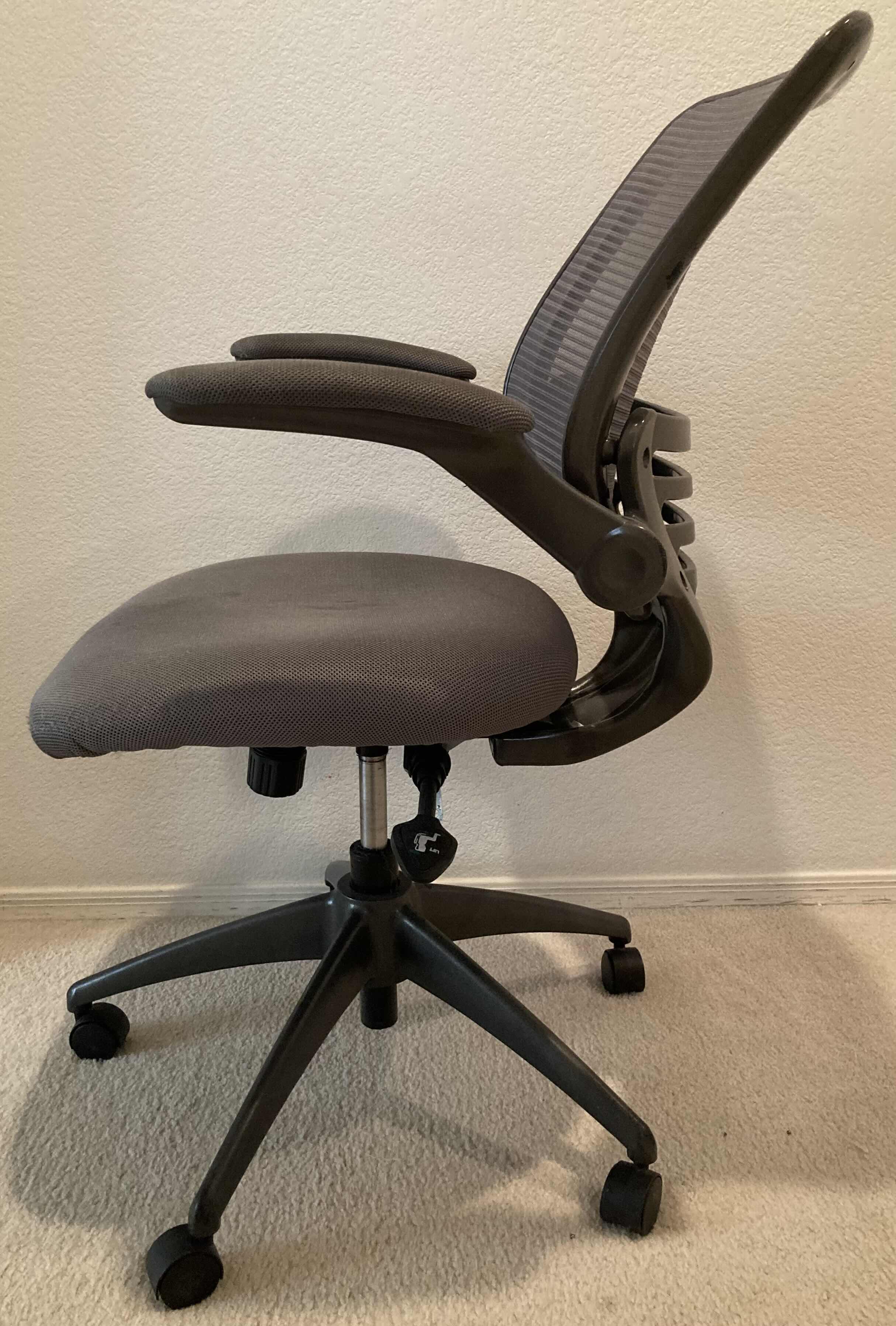 View 3 of CALUSA MESH MID-BACK GREY SWIVEL CHAIR 24.5” X 22.5” H36”