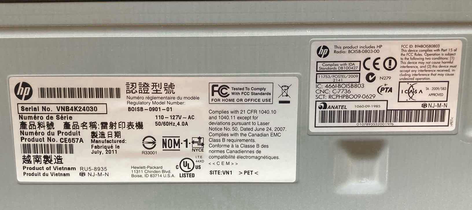 Photo 1 of HP LASERJET PRO PRINTER MODEL P1102W