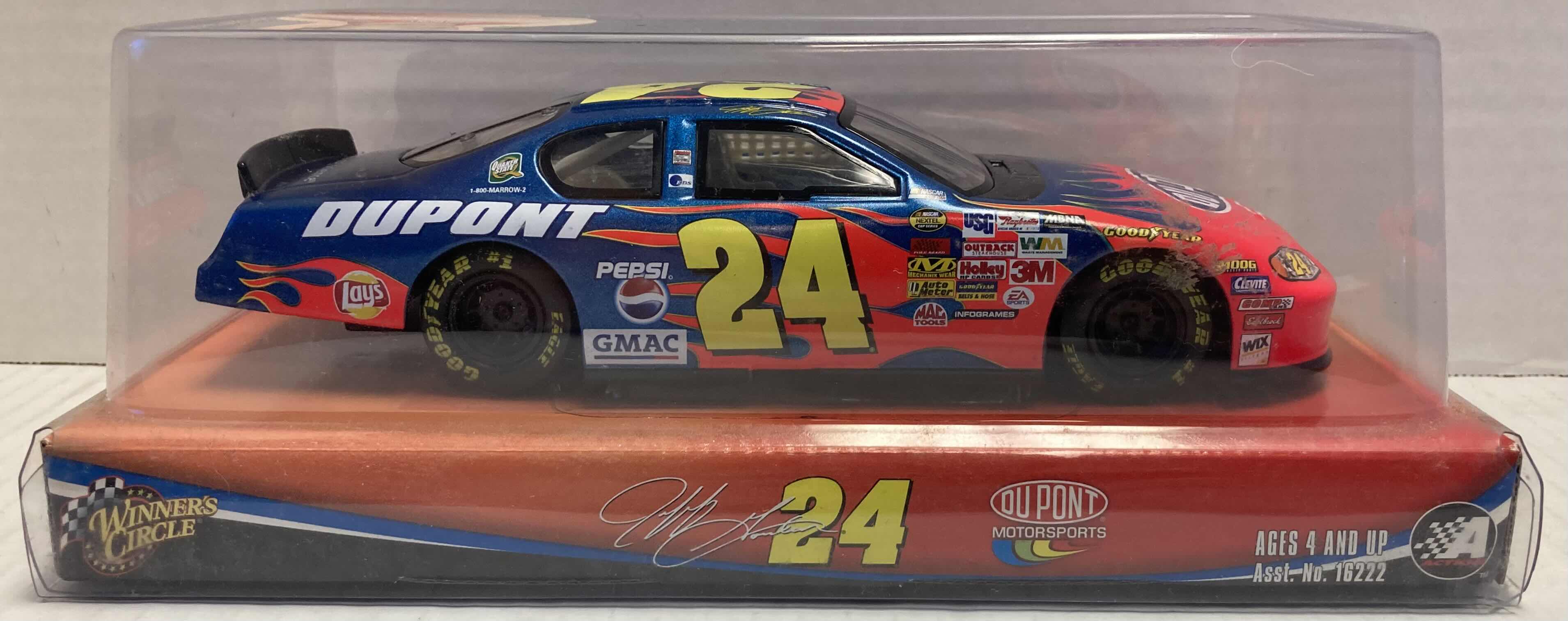 Photo 1 of WINNER’S CIRCLE JEFF GORDON #24 BLUE/RED FLAME  CHEVY MONTE CARLO COLLECTIBLE TIN CAR & TOY NASCAR