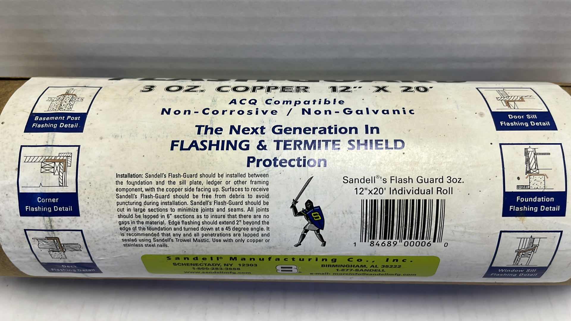 Photo 1 of SANDELL MANUFACTURING CO. FLASH GUARD NEXT GEN FLASHING & TERMITE SHIED 3oz COPPER PROTECTION ROLL 12” X 20’