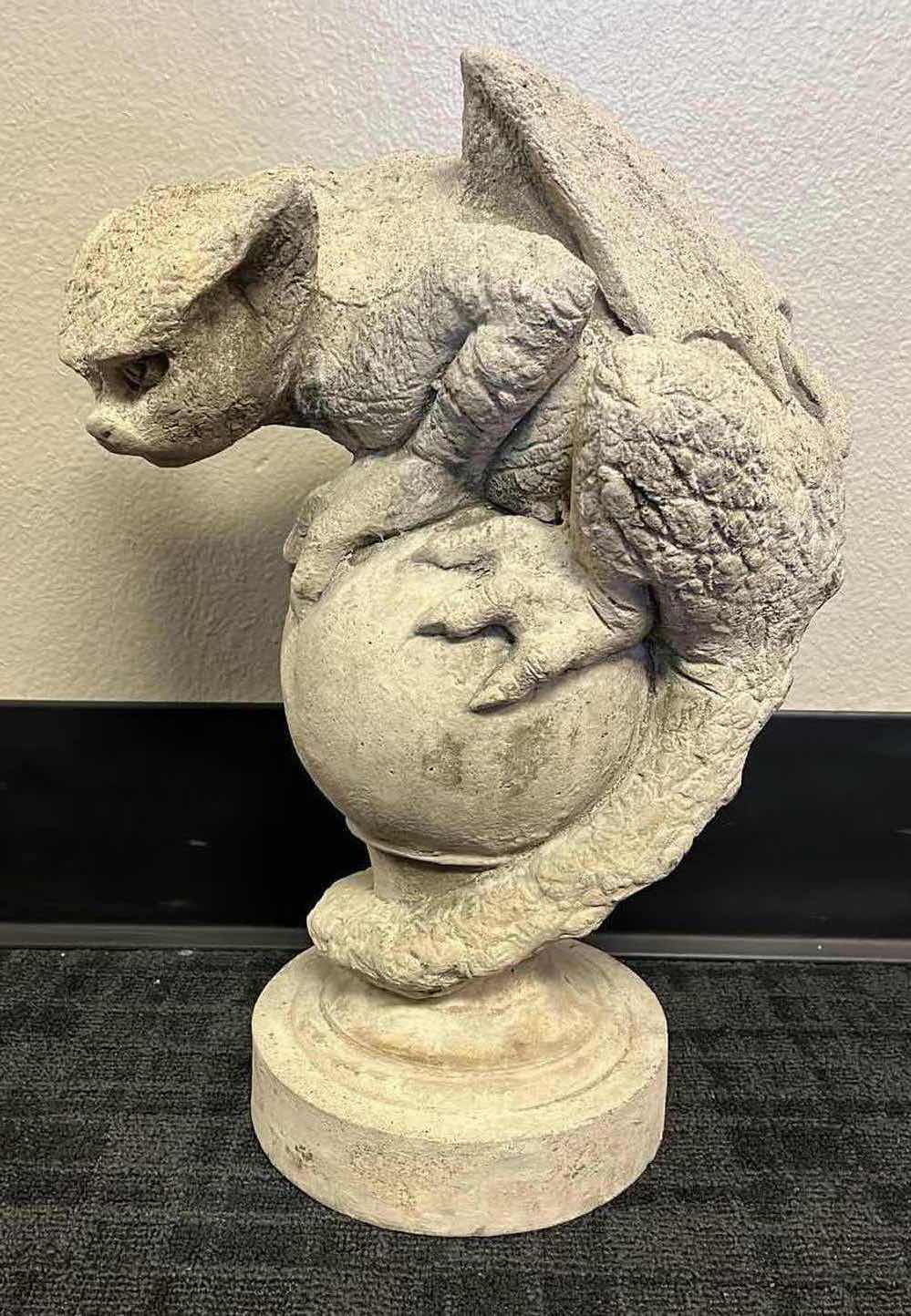 Photo 1 of STRZYGA OSCAR BY FIONA SCOTT SOLID CONCRETE SCULPTURE ART 50lb 9” X 12” H19”