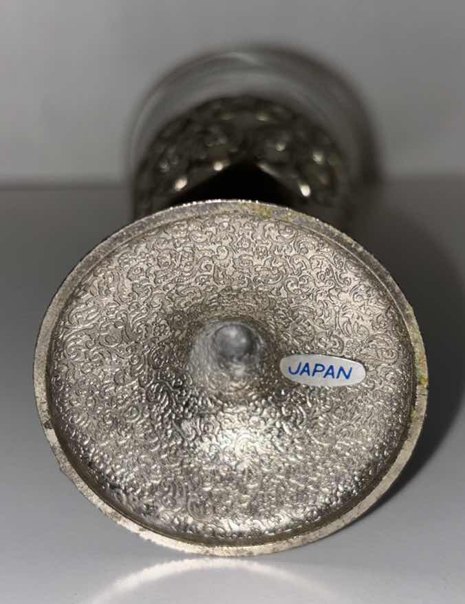 Photo 1 of VINTAGE RAIMOND JAPAN SILVER PLATE & GLASS STEMMED 3.75” SHOT CORDIAL GLASSES SET (6)