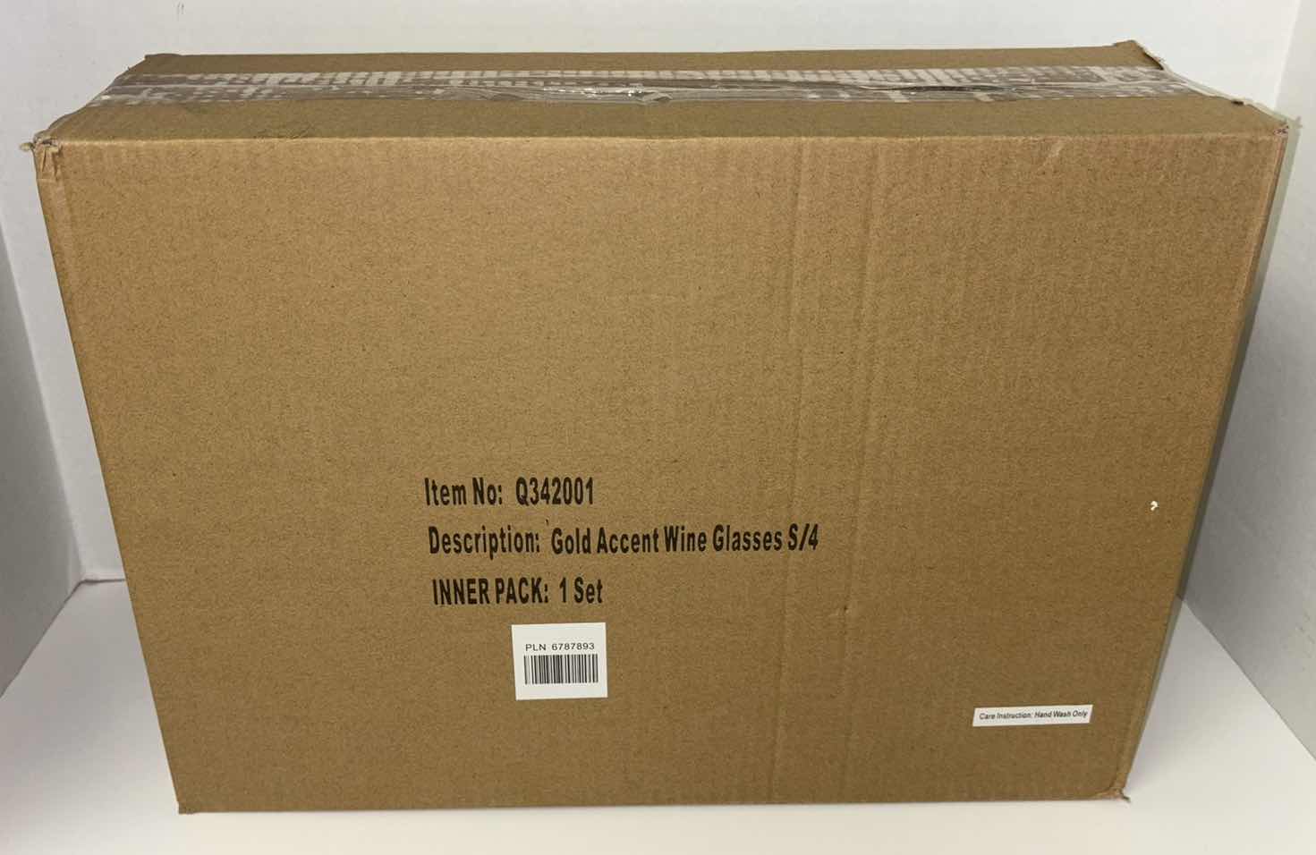 Photo 1 of NEW QUALIA GLASS SALEM 4 PC GOLD ACCENT 10 OZ WINE GLASSES