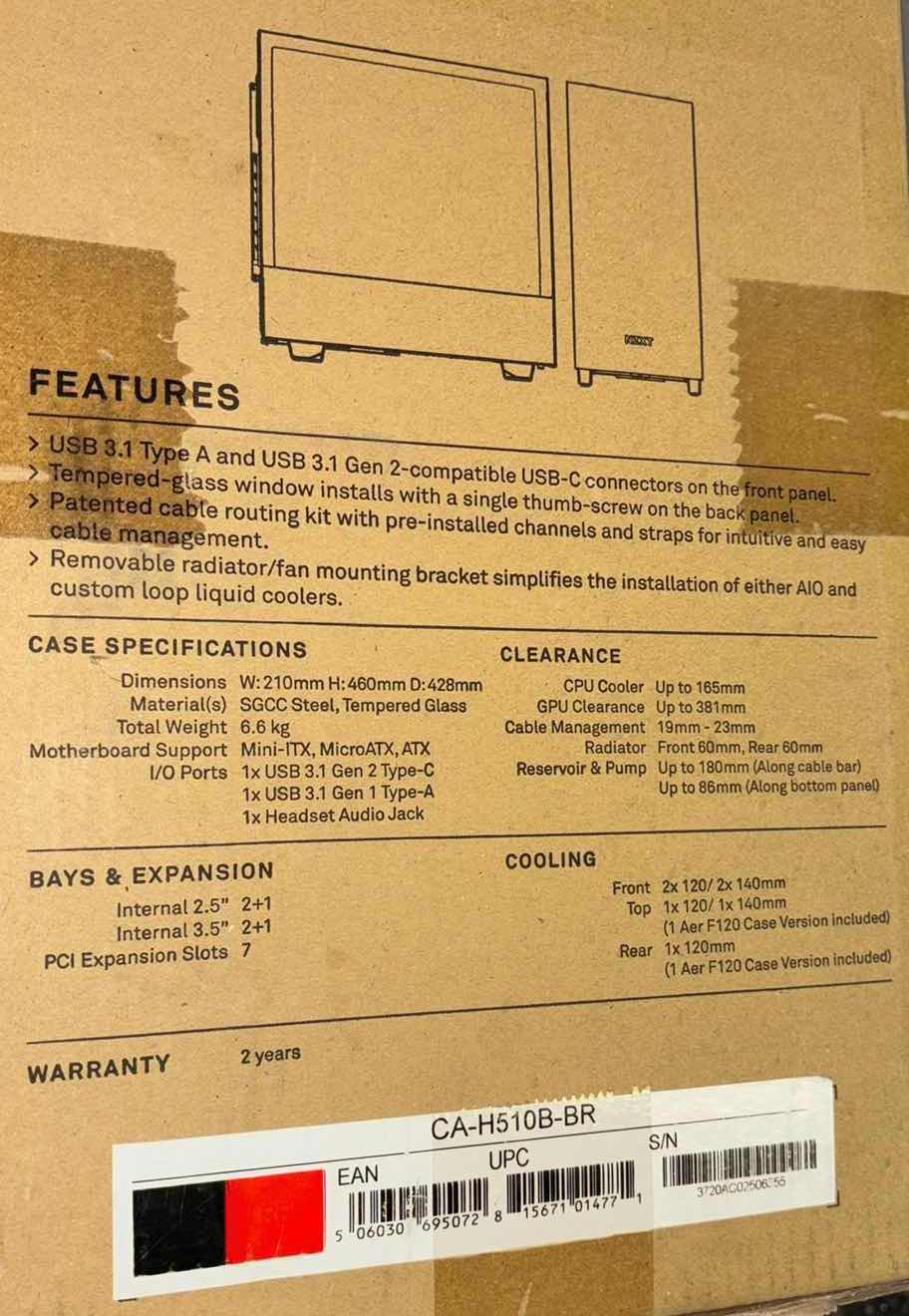 Photo 1 of NZXT COMPACT MID-TOWER ATX CASE, MATTE BLACK/RED (H510)