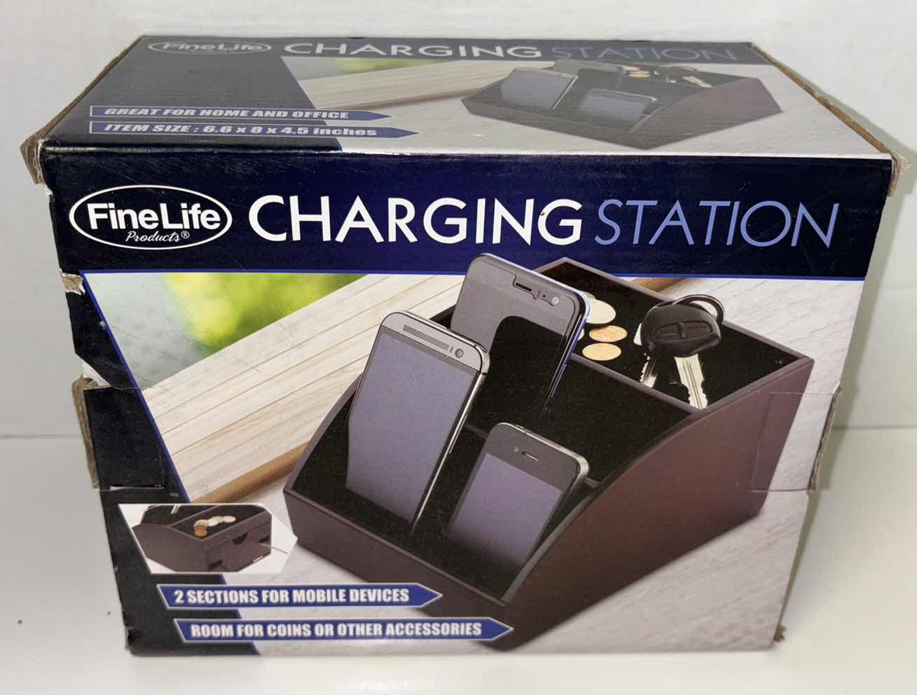 Photo 1 of NEW FINE LIFE CHARGING STATION, DURACELL DUAL USB CAR CHARGER & 2 FOLDING STANDS (4 PCS)
