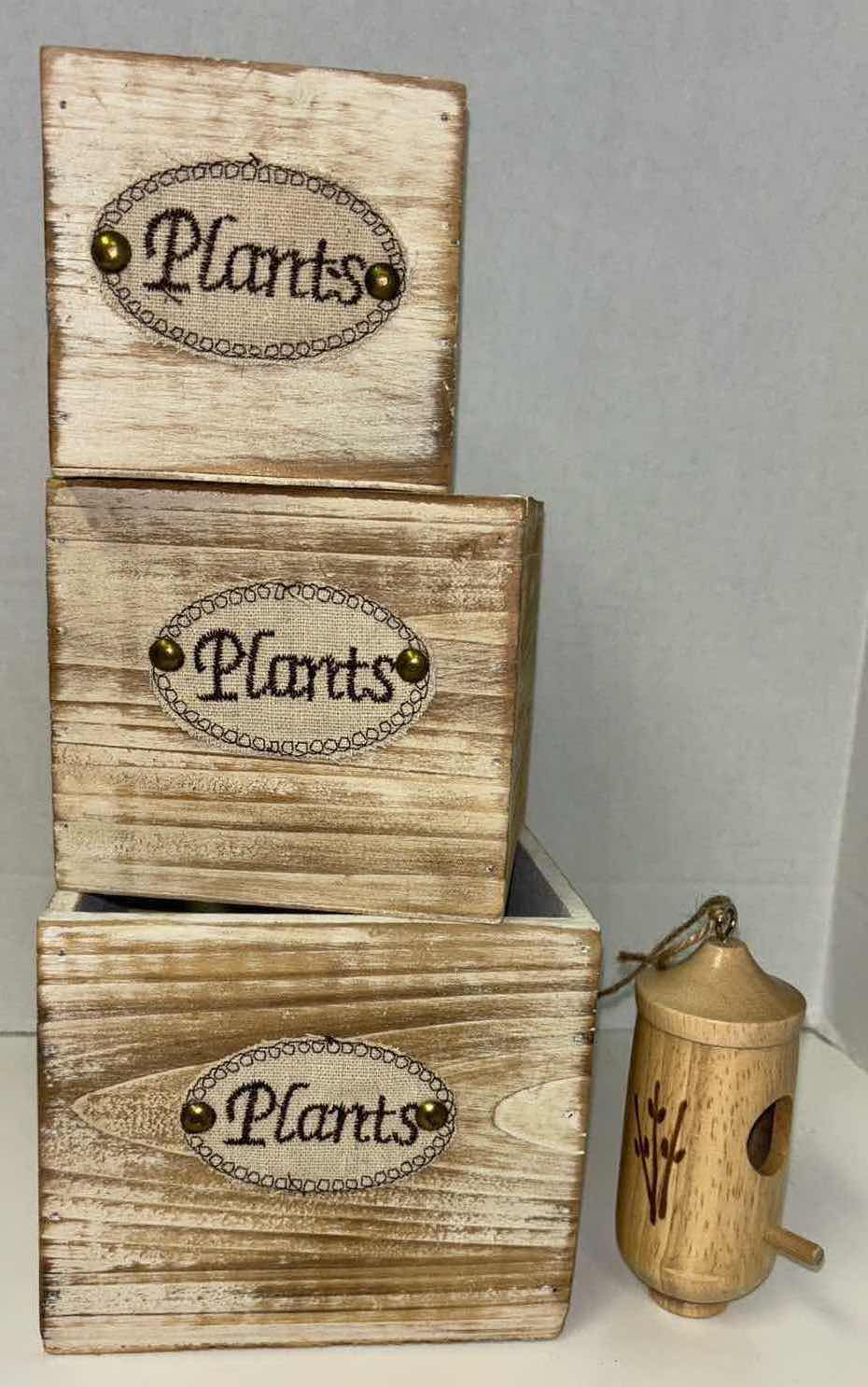 Photo 1 of NEW WOOD PLANTER BOX SET OF 3 RECTANGULAR SMALL WOODEN FLOWER BOXES (2 SETS)
