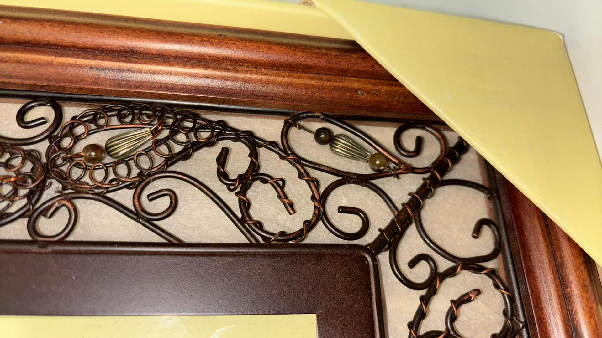 Photo 1 of NEW PIER 1 IMPORTS 5” X 7” WOOD FRAME W METAL & BEAD ACCENTS