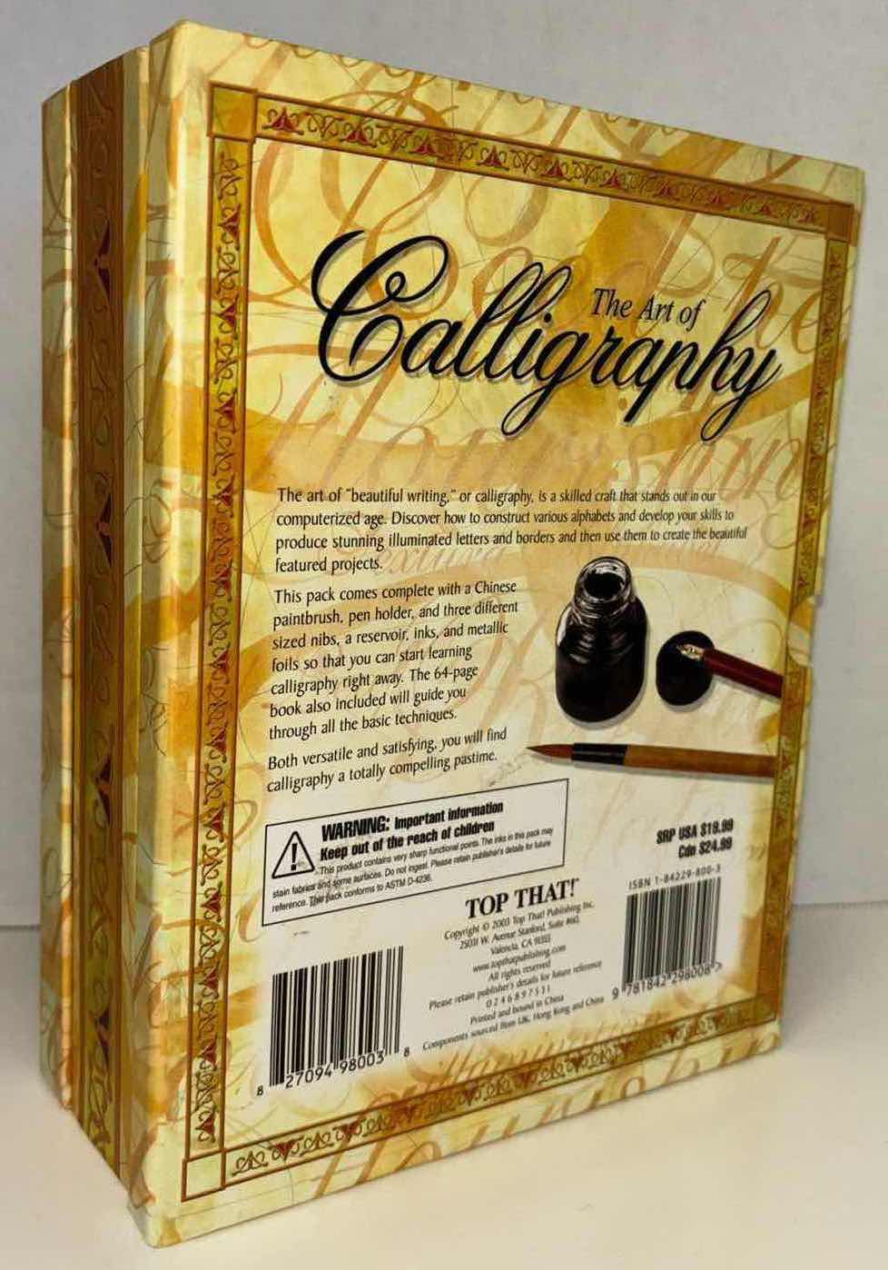Photo 1 of TOP THAT! THE ART OF CALLIGRAPHY SET, INCLUDES BOOK W MODELING CLAY TOOL SET & CHARCOAL DRAWING PENCILS