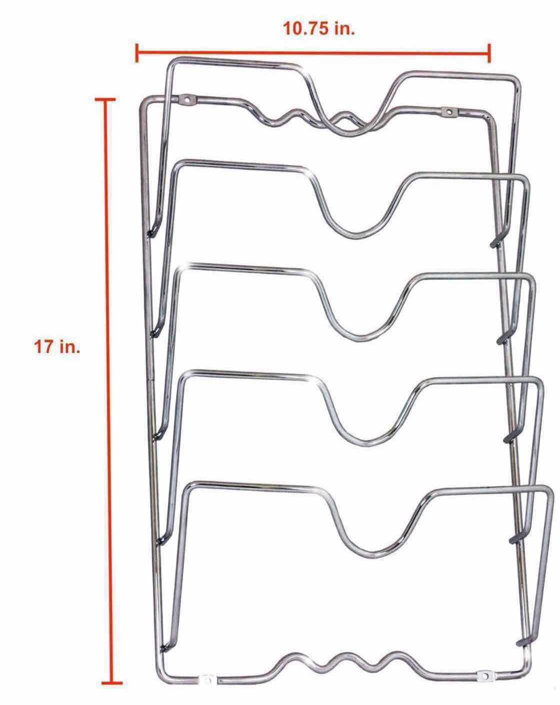 Photo 1 of WALL/DOOR MOUNTED POT LID RACK, CHROME FINISH