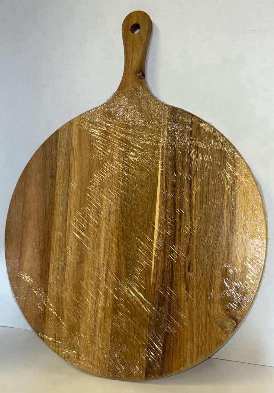 Photo 1 of NEW ROUND CHARCUTERIE/CUTTING BOARD (15” X 20”) & PIZZA ROCKER CUTTER