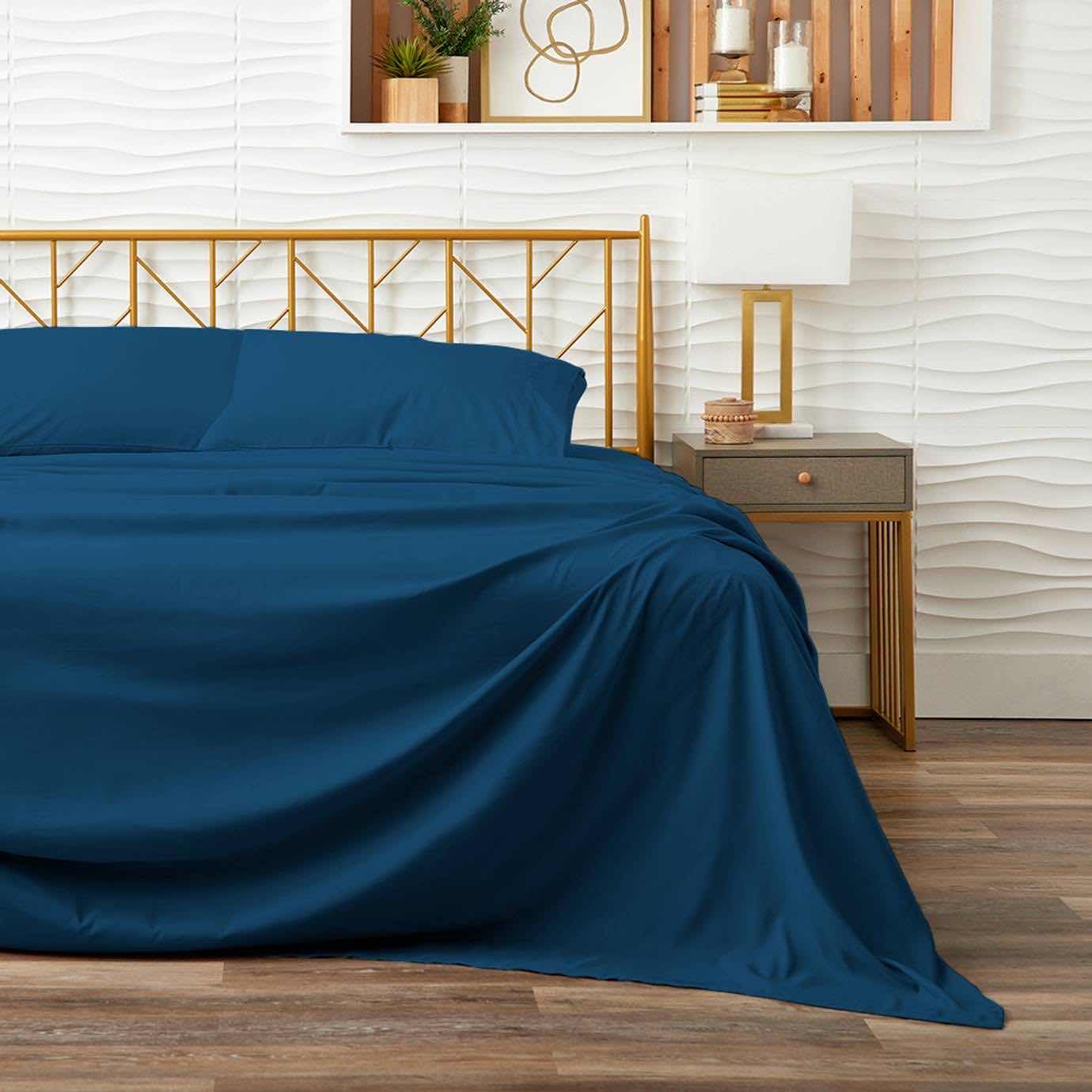 Photo 1 of NEW 4 PC COSY HOUSE COLLECTION LUXURY BED SHEETS BAMBOO VISCOSE BLEND, CALIFORNIA KING (COLOR: ROYAL BLUE)