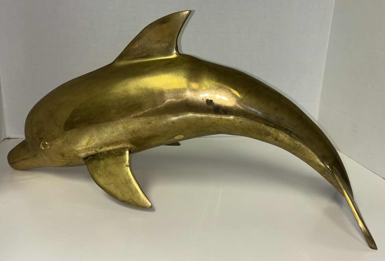 Photo 1 of VINTAGE BRASS DOLPHIN SCULPTURE  7” X 20” H10”
