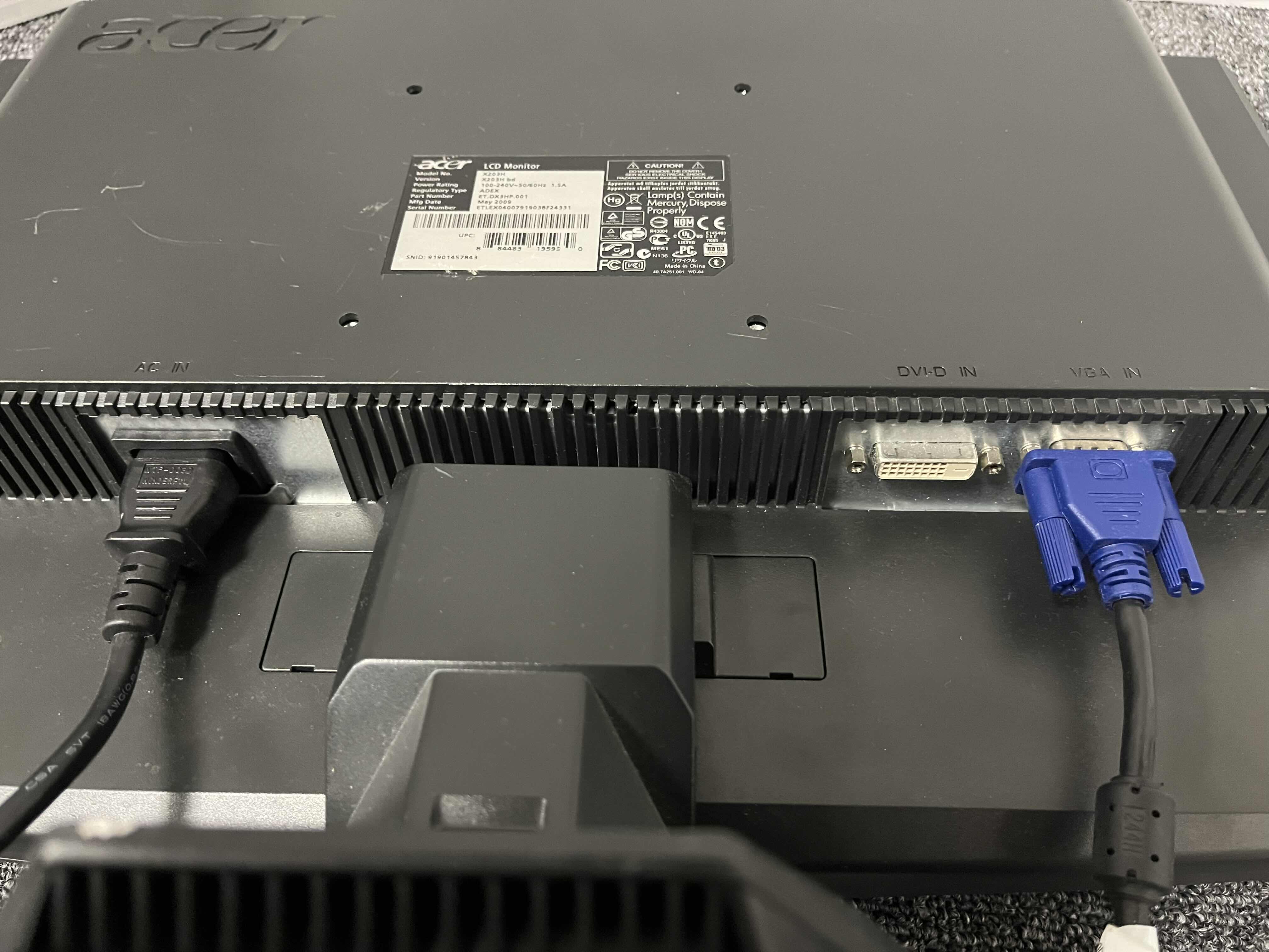 Photo 1 of ACER 20” LCD MONITOR MODEL X203H