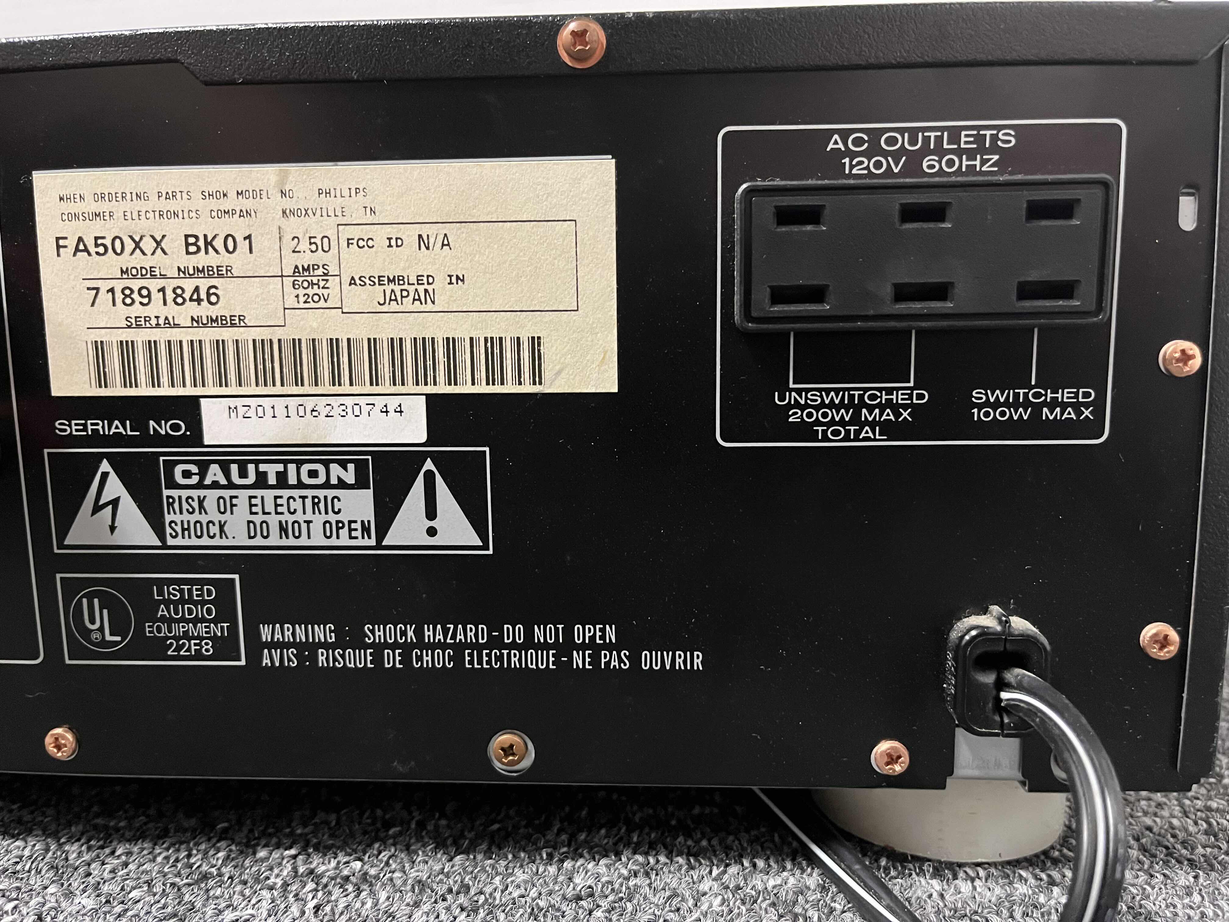 Photo 1 of PHILIPS INTEGRATED AMPLIFIER MODEL FA-50XX BK01