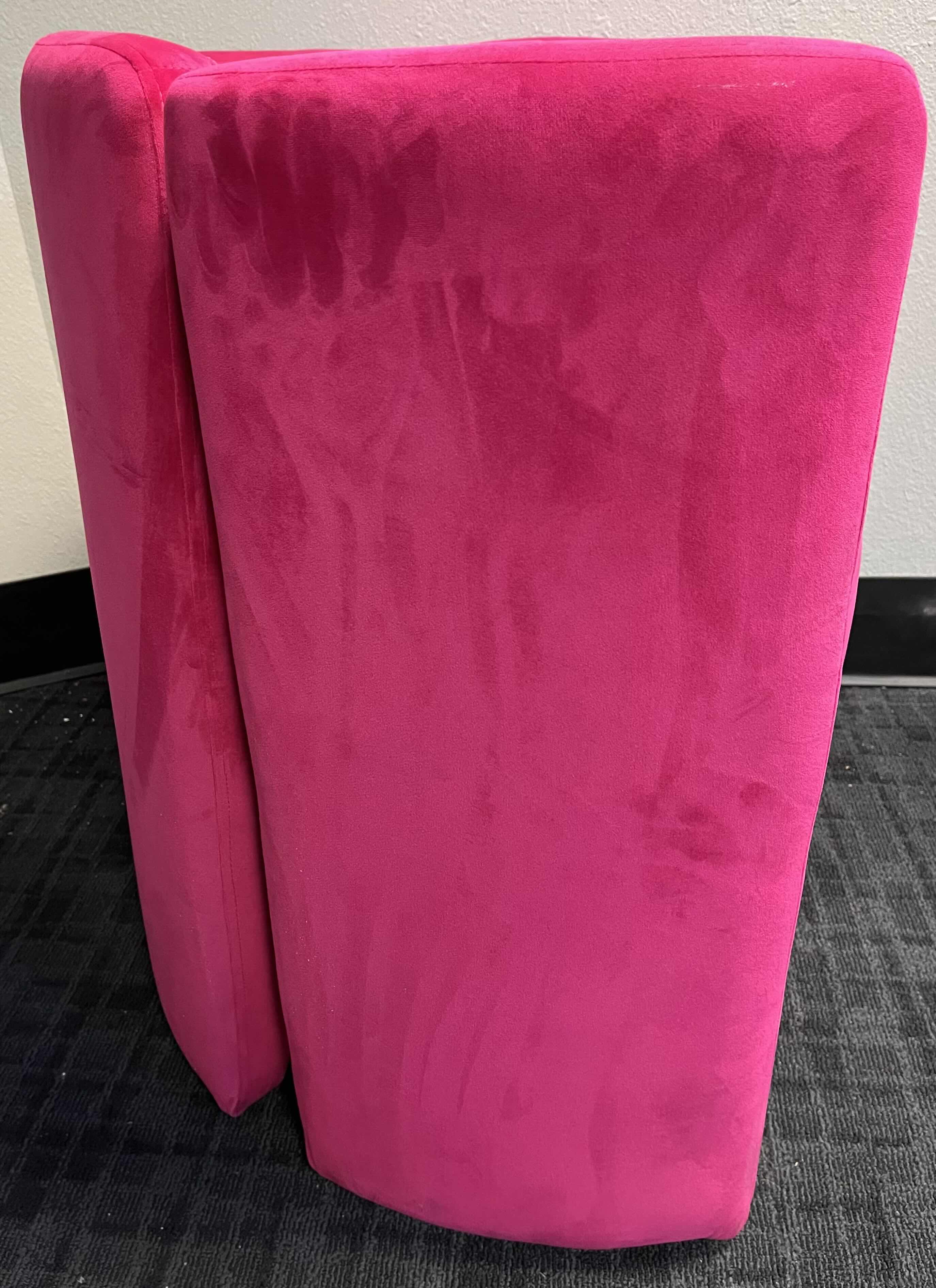 Photo 1 of CHAIRUS VELET ROSE POLYESTER UPHOLSTERED MODERN BARREL ACCENT CHAIR 29.5” X 23.5” H29.5”