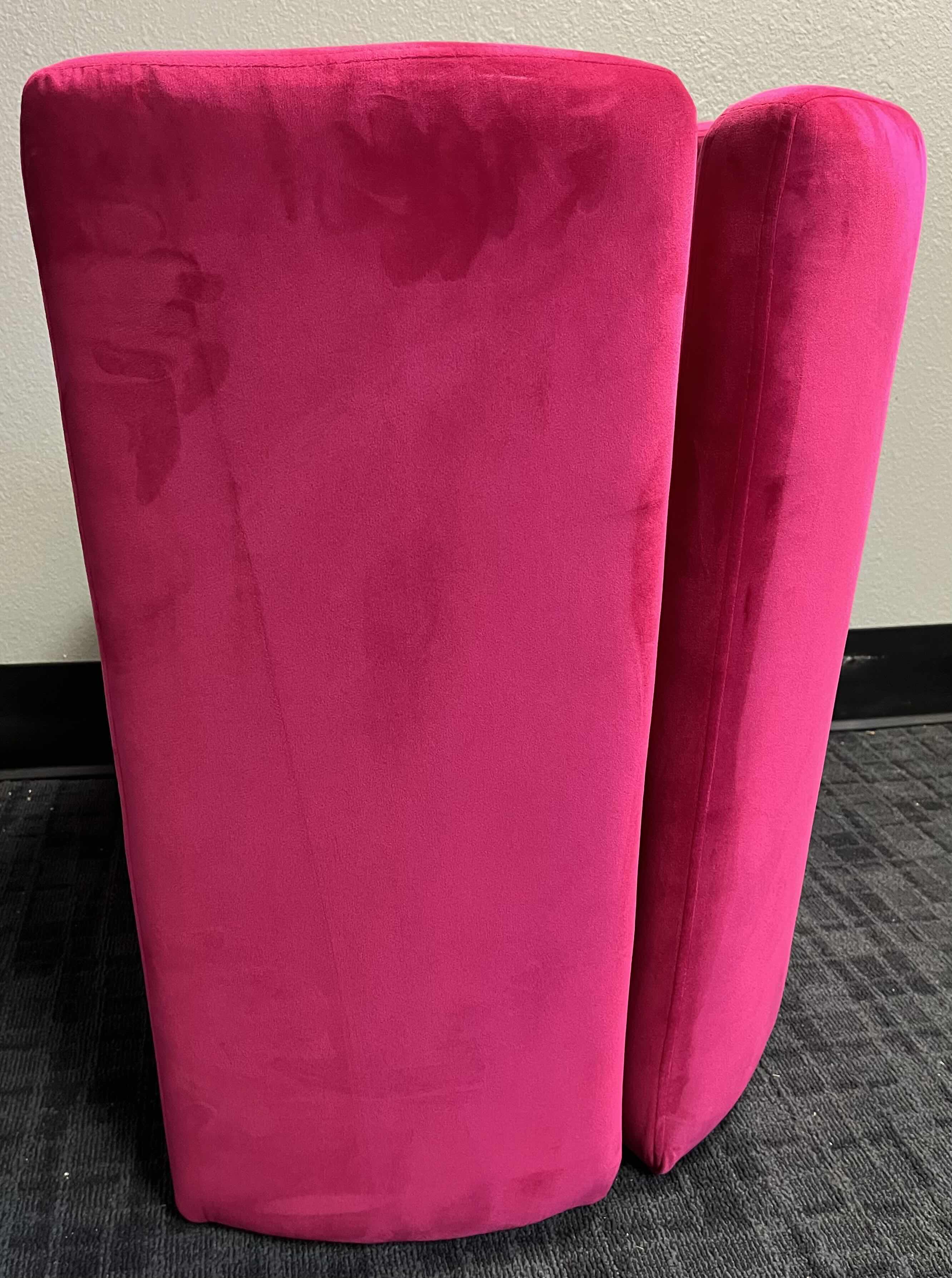 Photo 1 of CHAIRUS VELET ROSE POLYESTER UPHOLSTERED MODERN BARREL ACCENT CHAIR 29.5” X 23.5” H29.5”