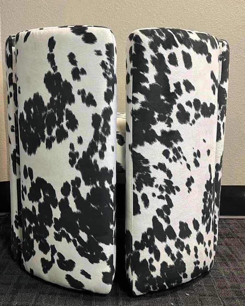 Photo 1 of CHAIRUS VELET COW POLYESTER UPHOLSTERED MODERN BARREL ACCENT CHAIR 29.5” X 23.5” H29.5”