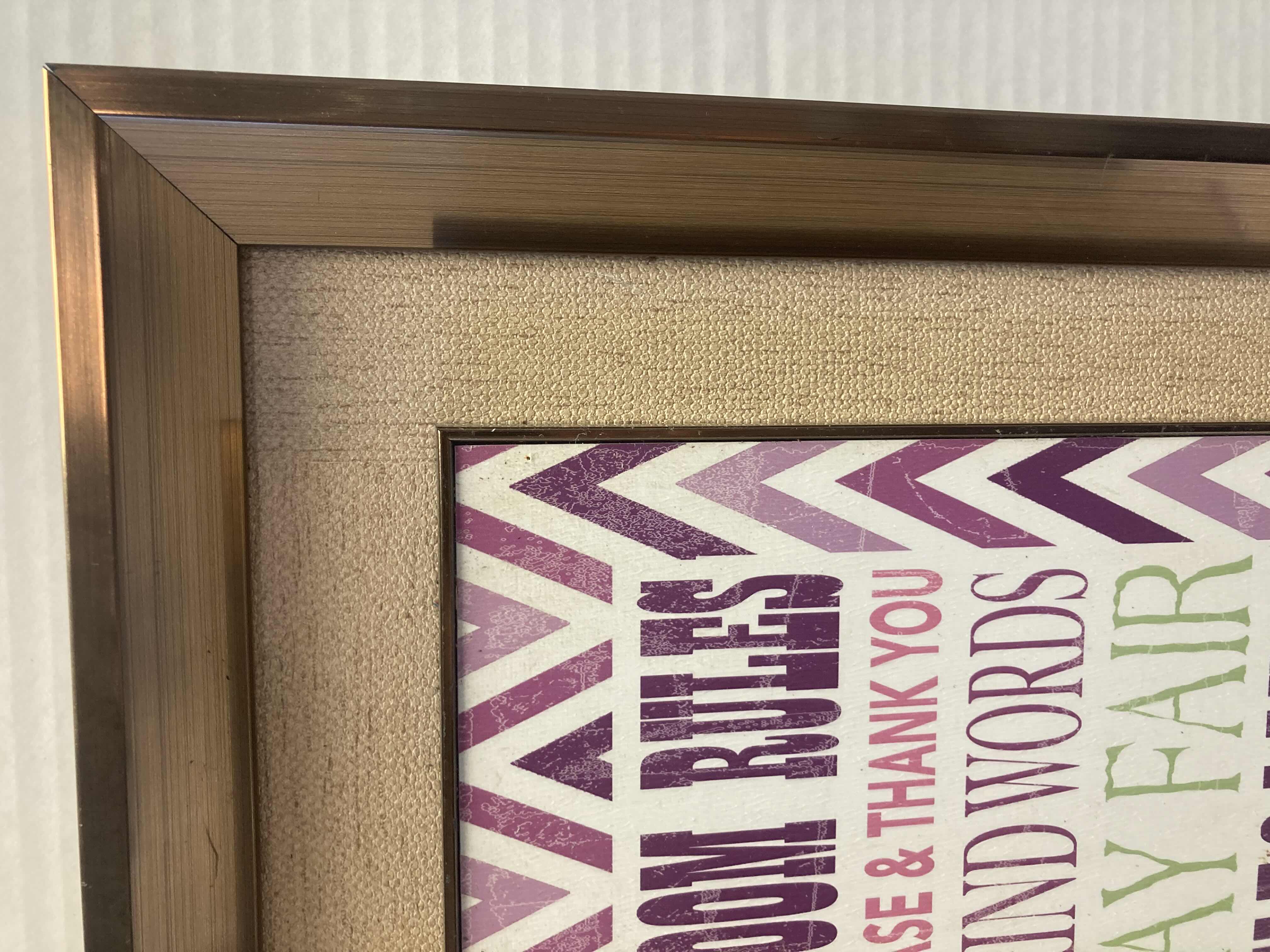 Photo 1 of PLAYROOM RULES FRAMED WALL DECOR