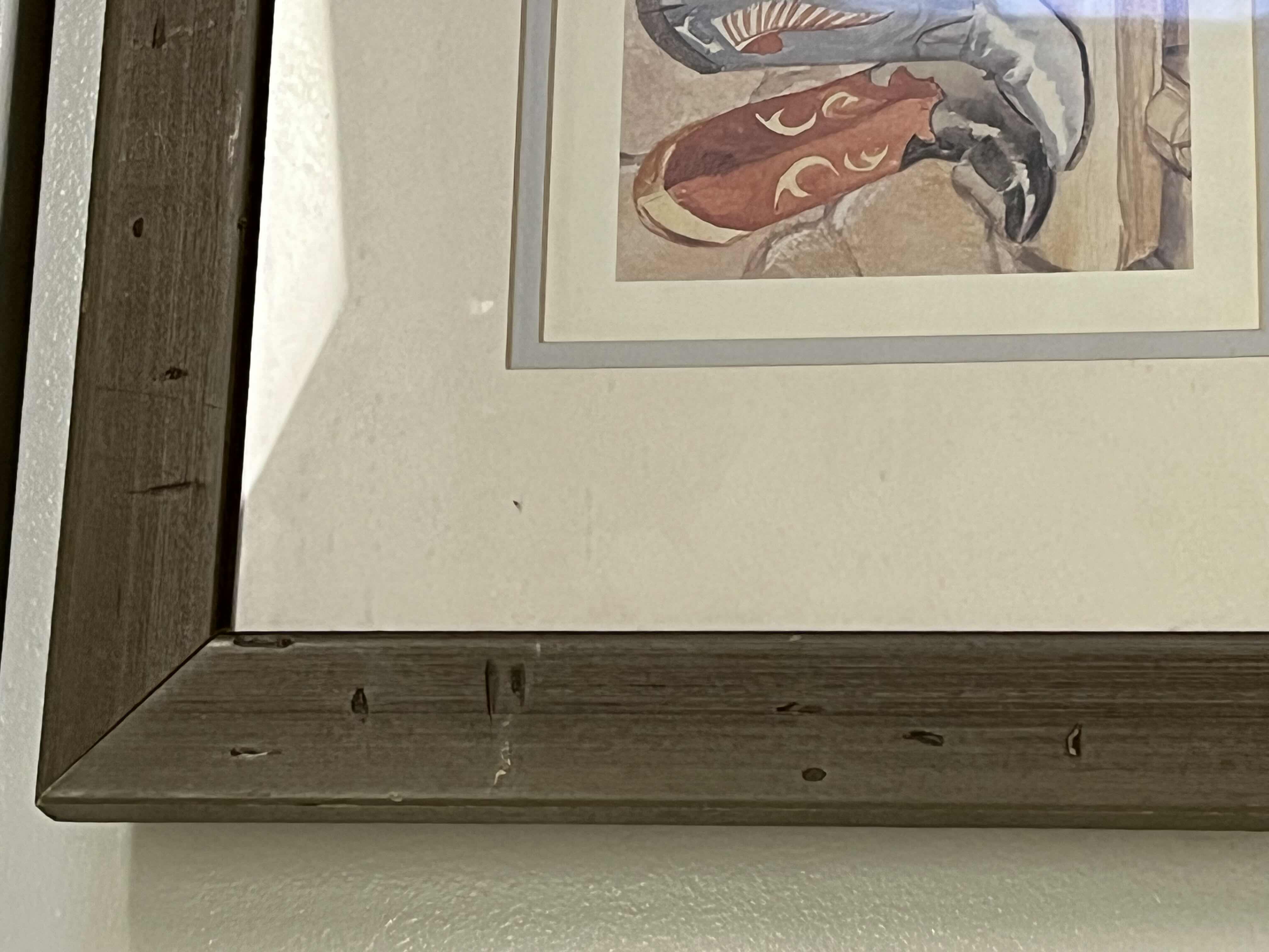 Photo 1 of COWBOY BOOTS RUSTIC STYLE FRAMED ARTWORK 22.5” X 13.5”