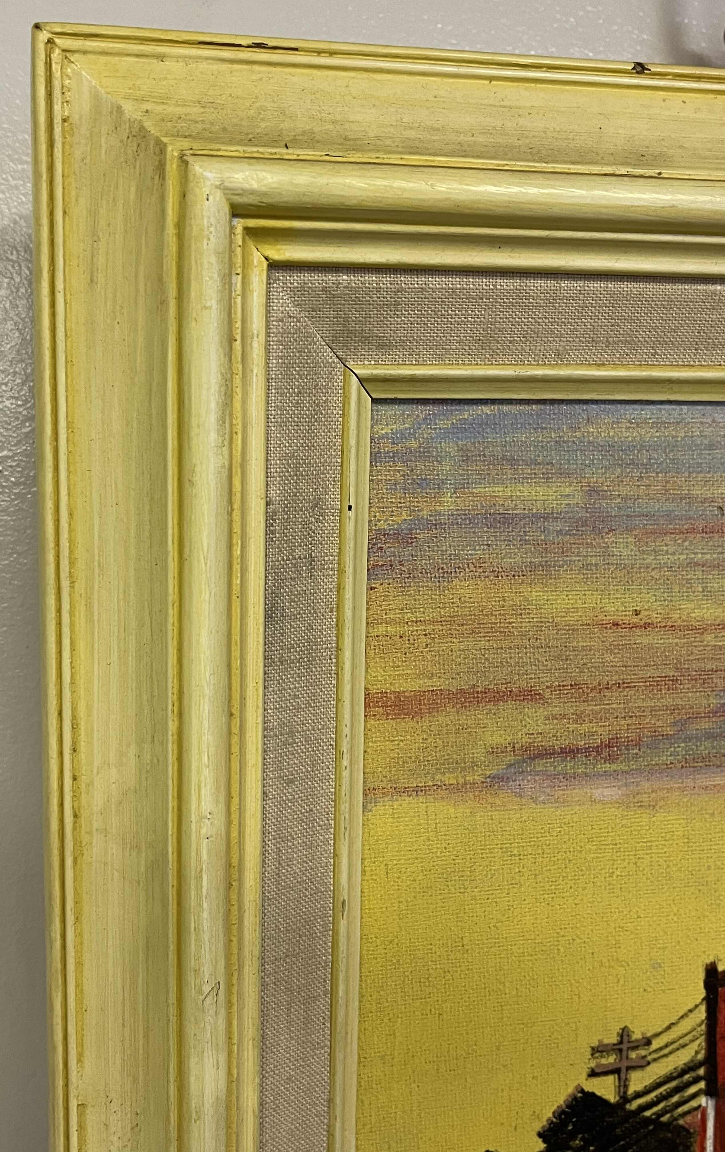 Photo 1 of THE FRUIT STAND RUSTIC CANVAS FRAMED ARTWORK SIGNED BY ARTIST 16” X 19.25”