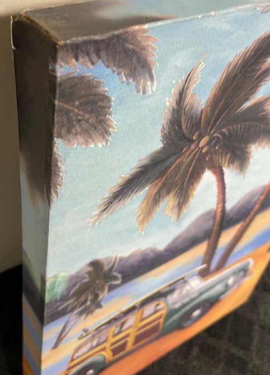 Photo 1 of 1940s PONTIAC WOODY WAGON BEACHSIDE CANVAS ARTWORK 11” X 15”