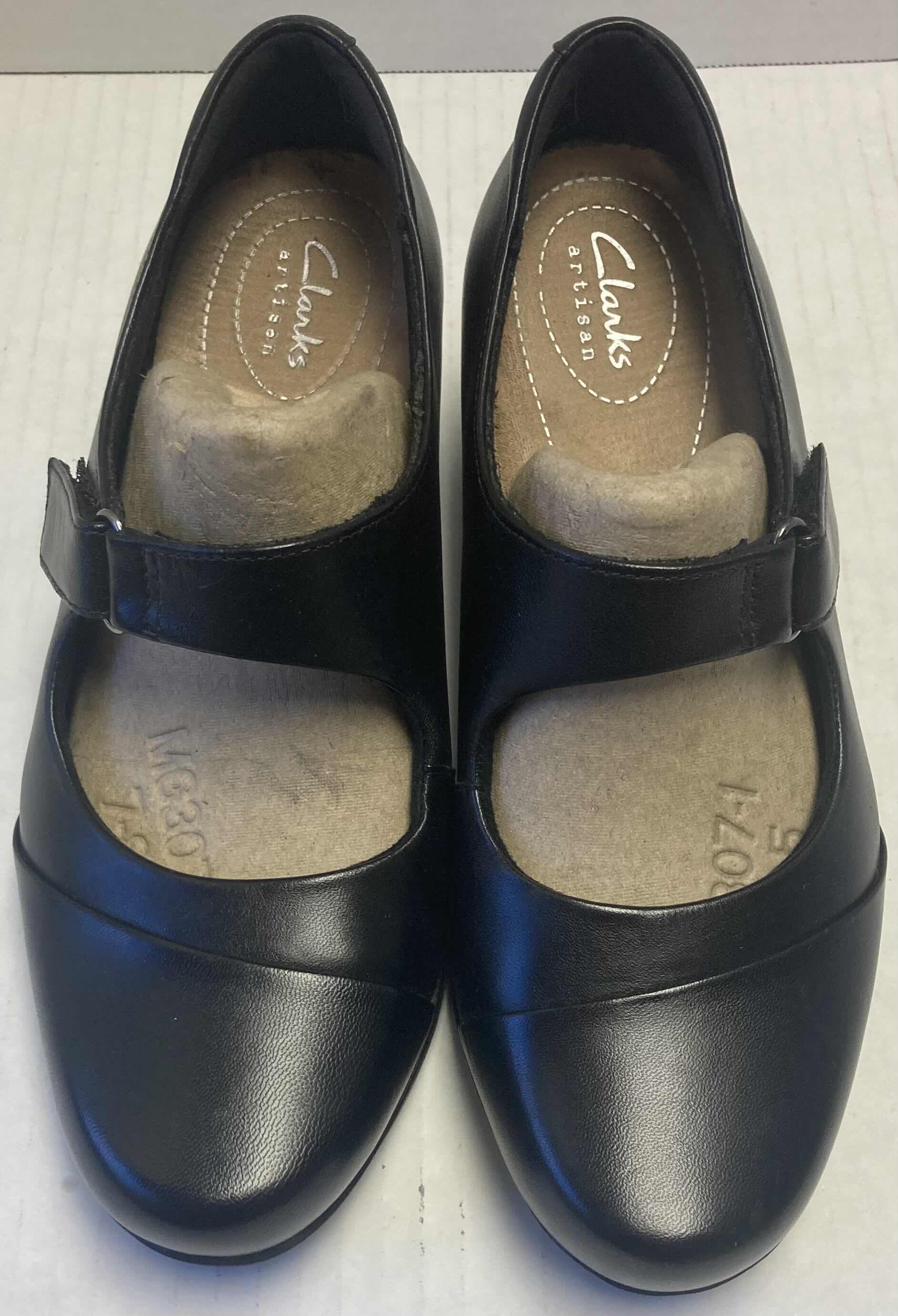 Photo 1 of CLARKS ROSALYN WREN BLACK FAUX LEATHER CUIR NOIR WOMEN’S SHOES WOMEN’S SIZE 6.5W