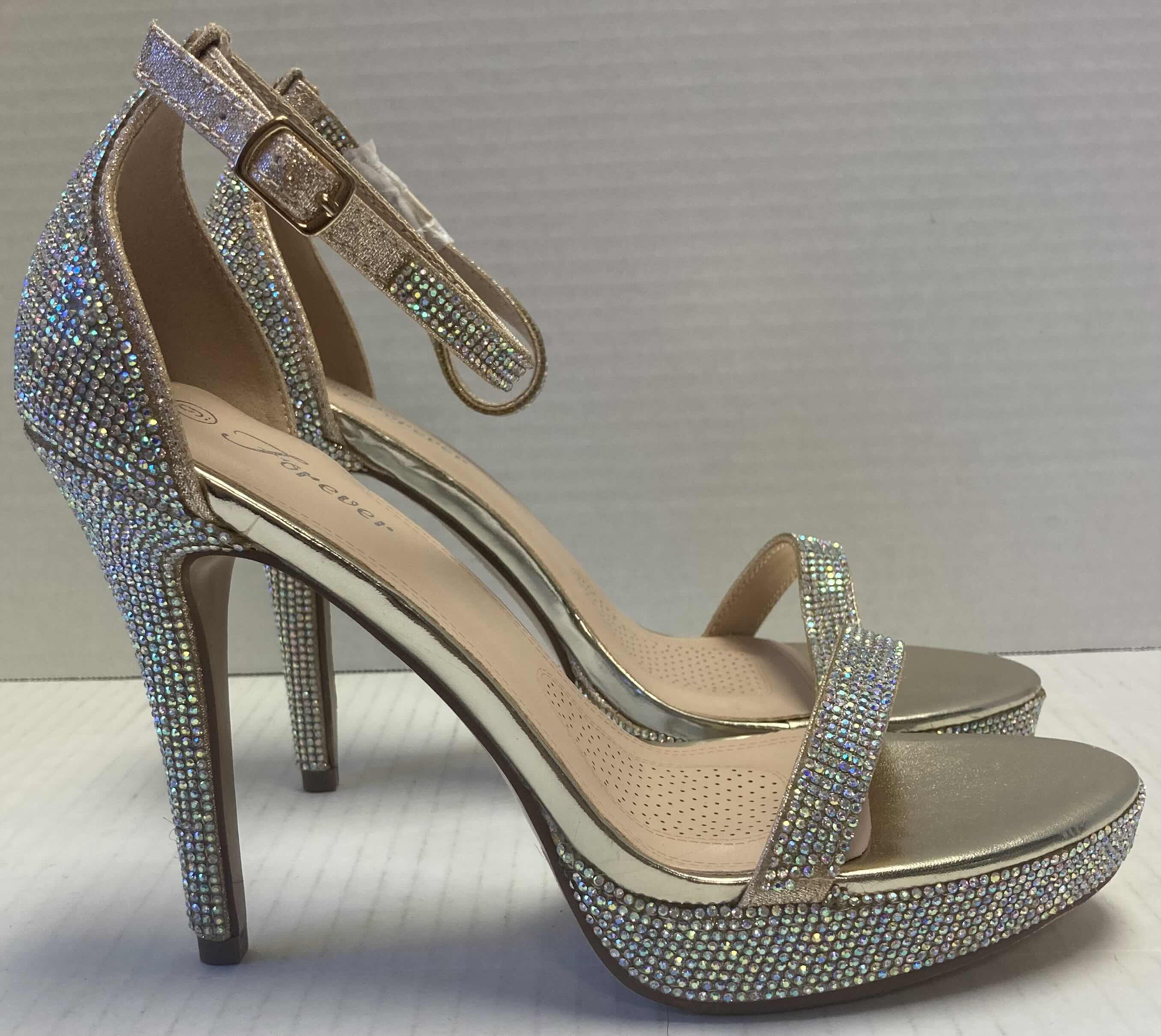 Photo 1 of FOREVER HIGHLIGHT 98 CHAMPAGNE WOMEN’S OPEN TOE STILETTOS WOMEN’S SIZE 9