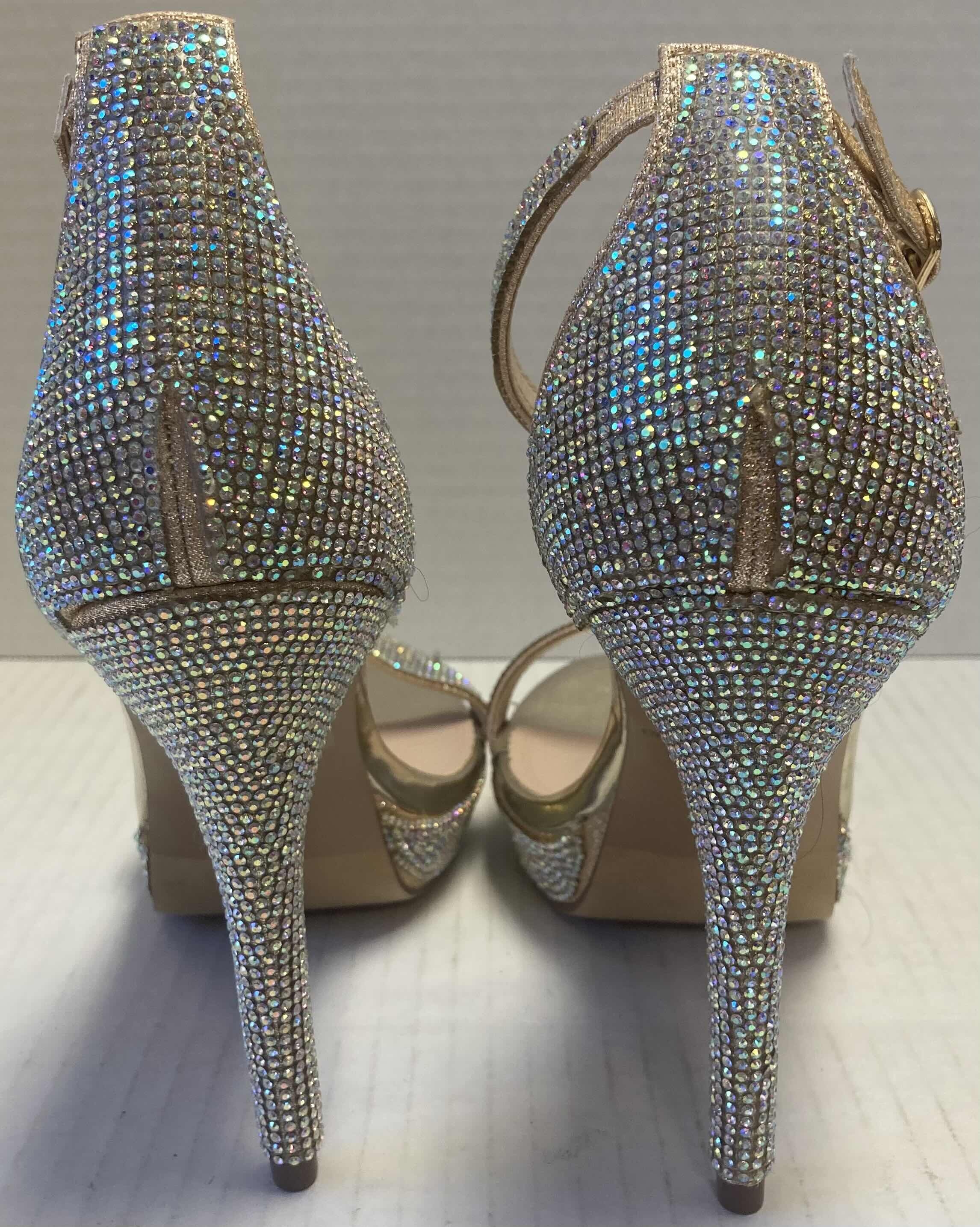Photo 1 of FOREVER HIGHLIGHT 98 CHAMPAGNE WOMEN’S OPEN TOE STILETTOS WOMEN’S SIZE 9