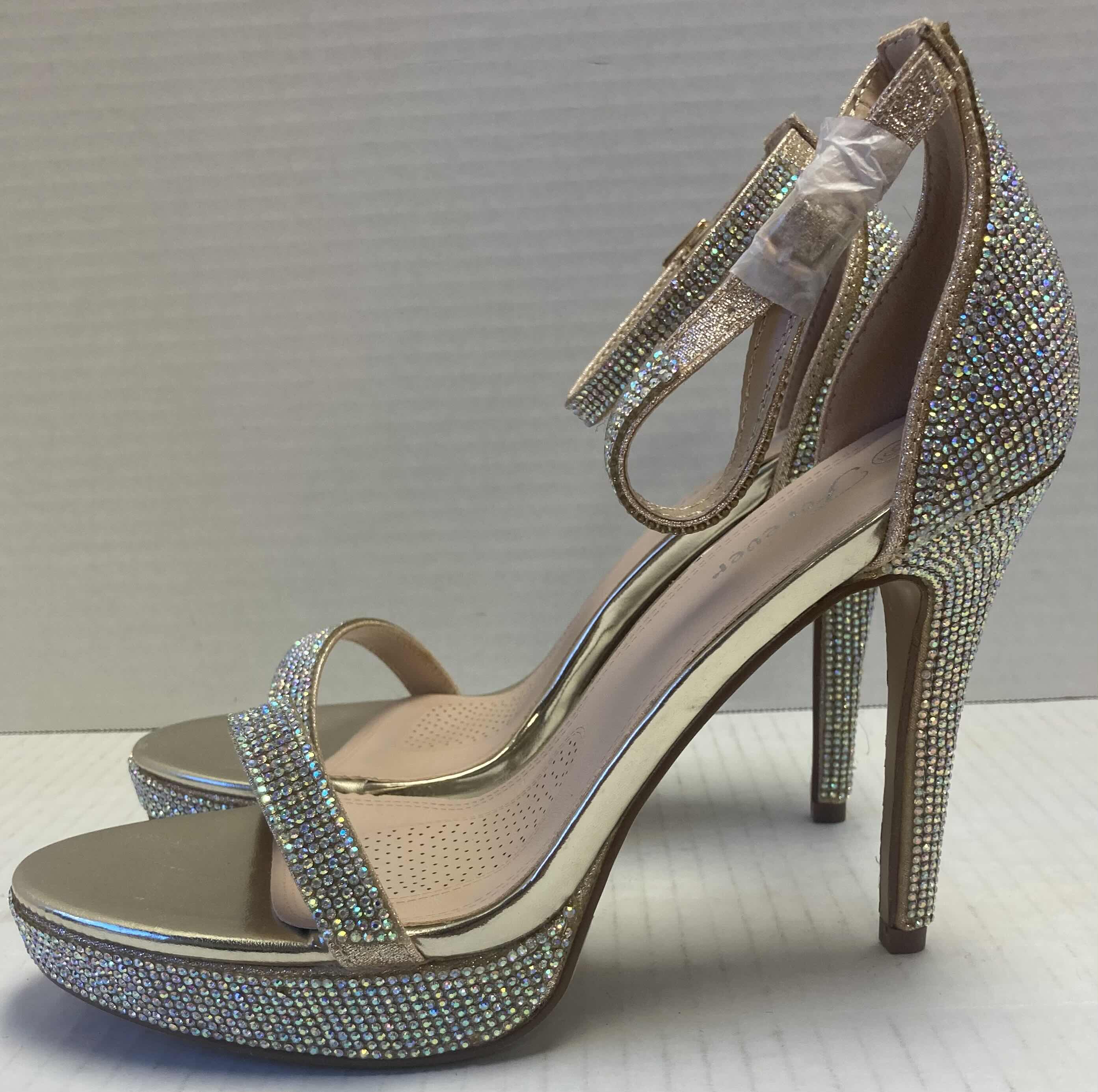 Photo 1 of FOREVER HIGHLIGHT 98 CHAMPAGNE WOMEN’S OPEN TOE STILETTOS WOMEN’S SIZE 9