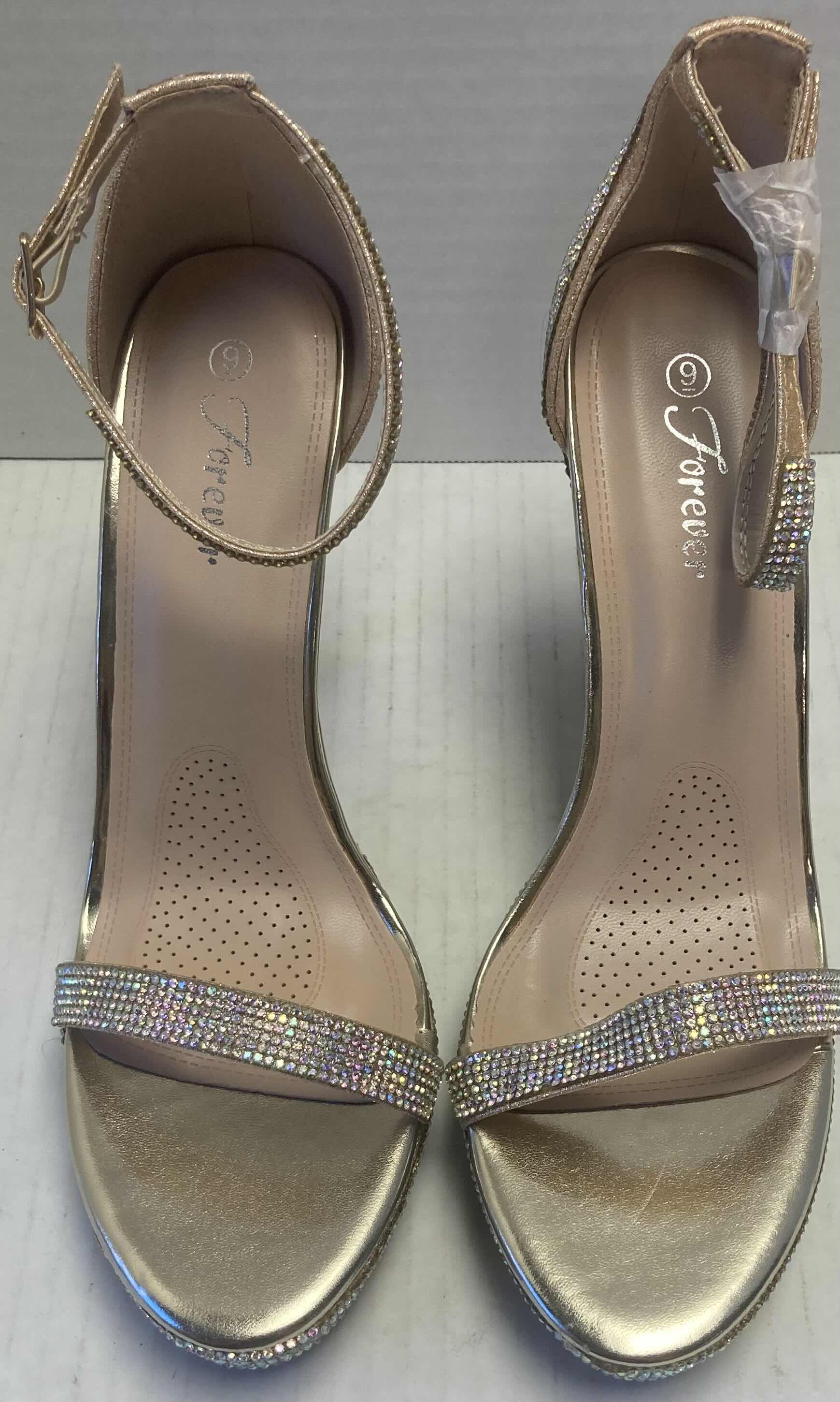 Photo 1 of FOREVER HIGHLIGHT 98 CHAMPAGNE WOMEN’S OPEN TOE STILETTOS WOMEN’S SIZE 9