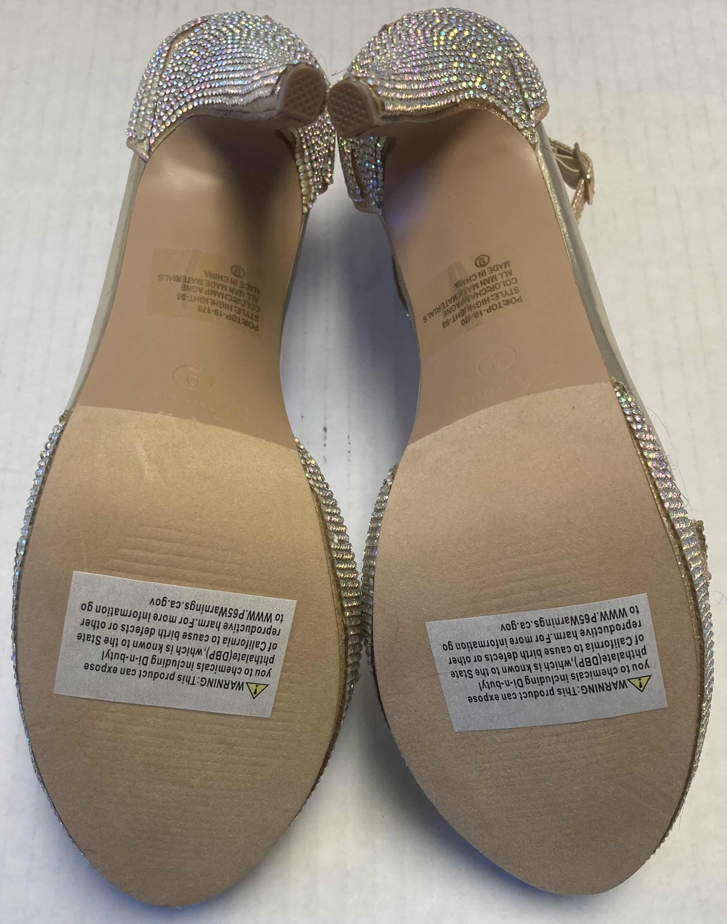 Photo 1 of FOREVER HIGHLIGHT 98 CHAMPAGNE WOMEN’S OPEN TOE STILETTOS WOMEN’S SIZE 9