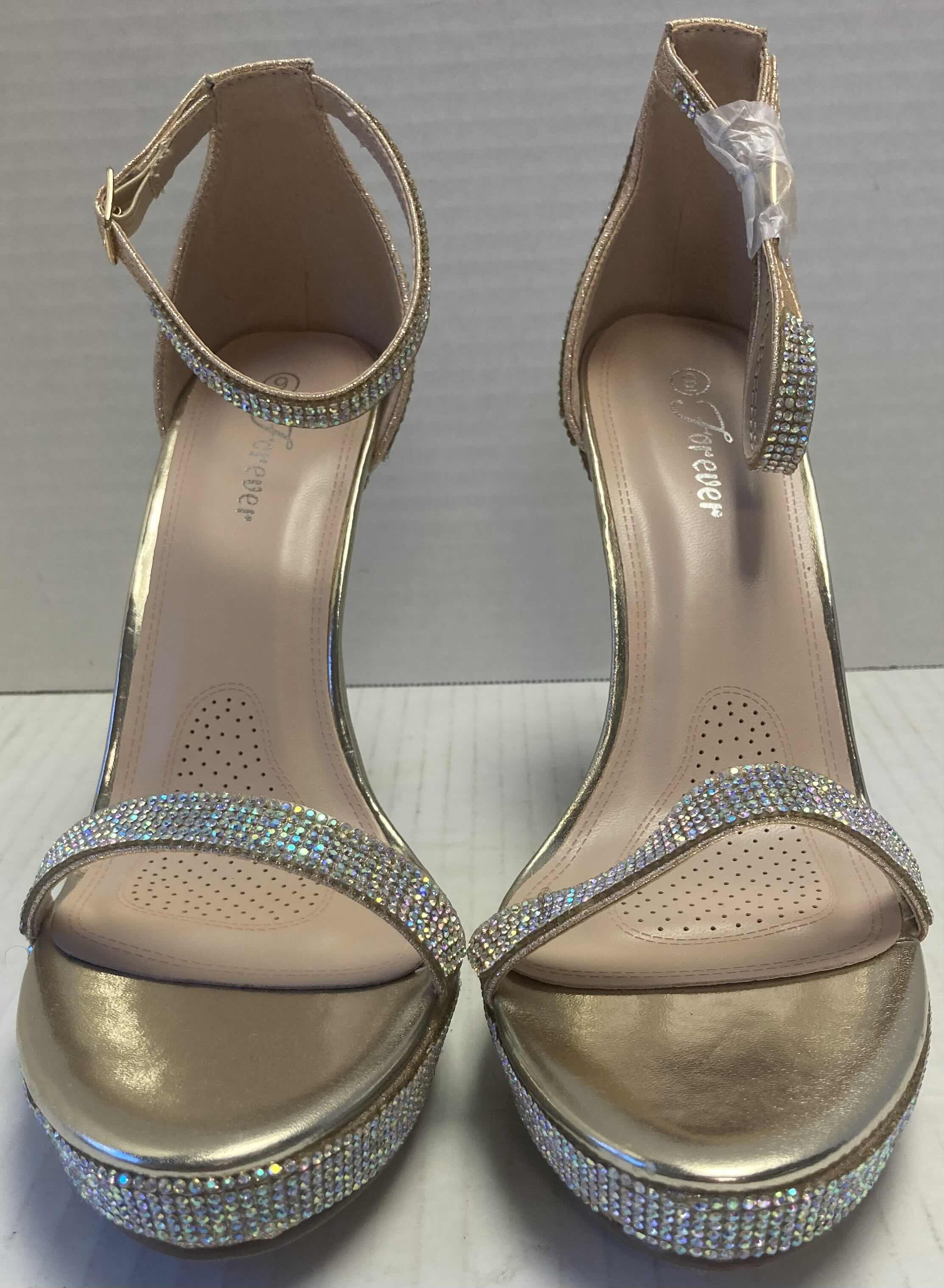 Photo 1 of FOREVER HIGHLIGHT 98 CHAMPAGNE WOMEN’S OPEN TOE STILETTOS WOMEN’S SIZE 9